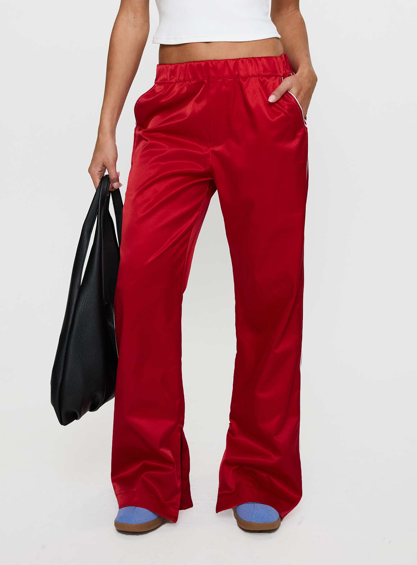 Alternative view of Travalta Satin Track Pant Red