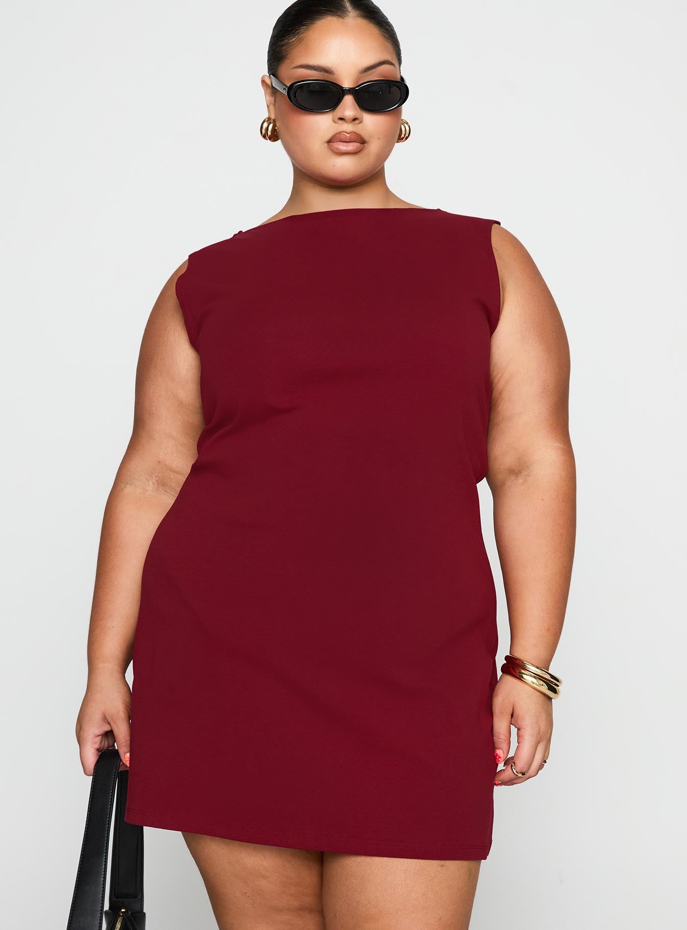Alternative view of Zimmie Mini Dress Burgundy Curve