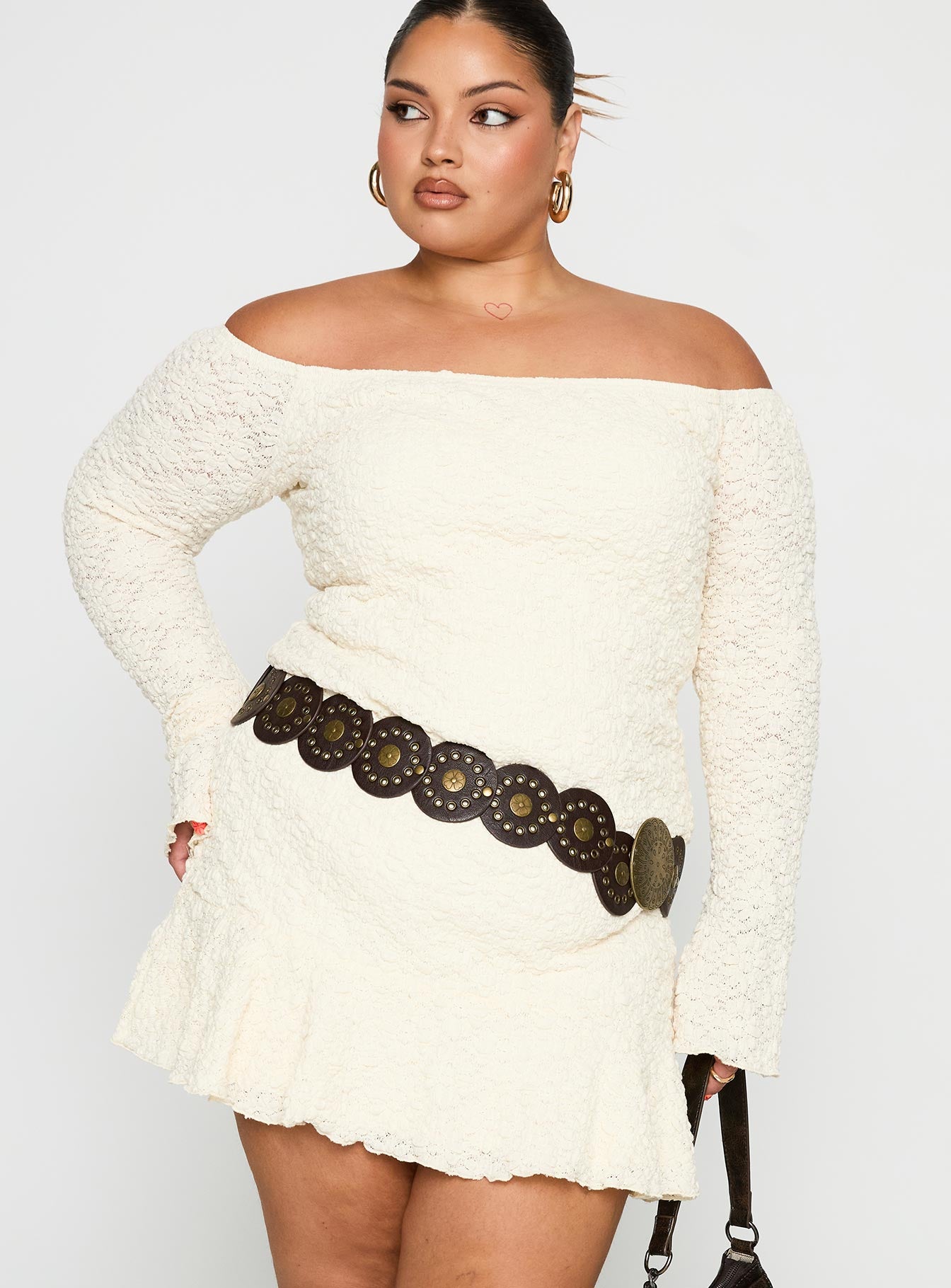 Alternative view of Vancesca Off Shoulder Long Sleeve Mini Dress Curve