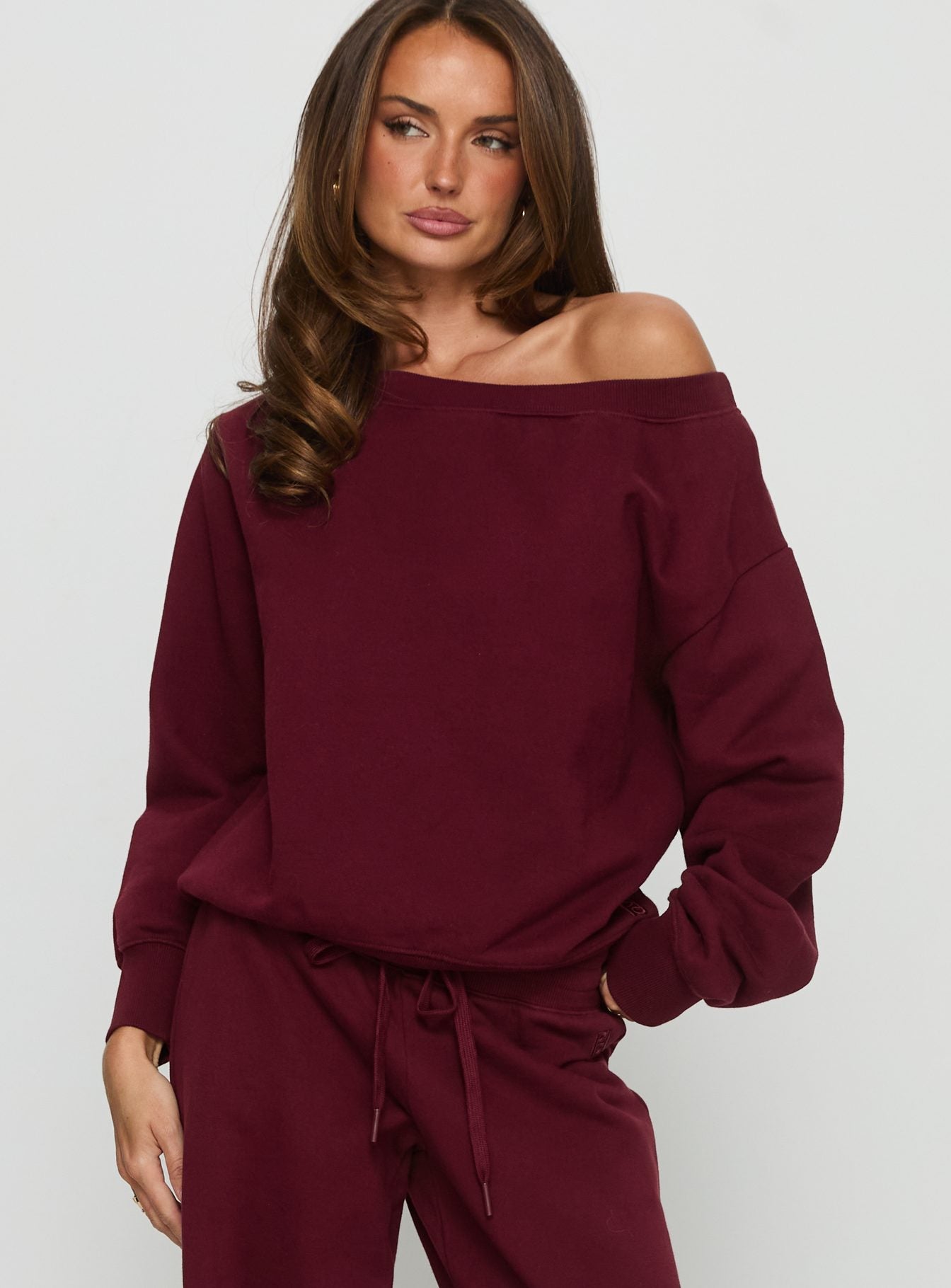 Alternative view of Wellness Off The Shoulder Jumper Currant