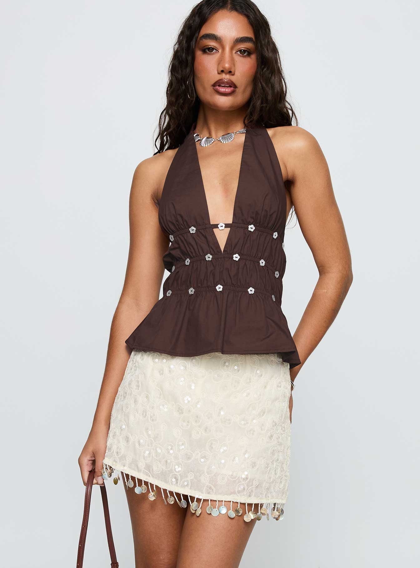 Alternative view of We Made It Sequin Skort Cream
