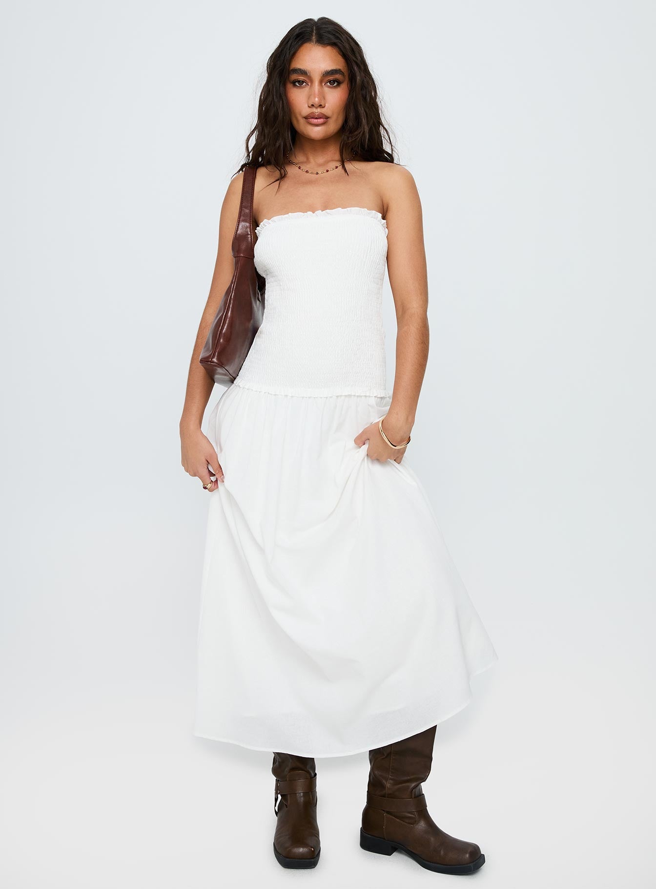 Alternative view of Tinsie Strapless Maxi Dress White