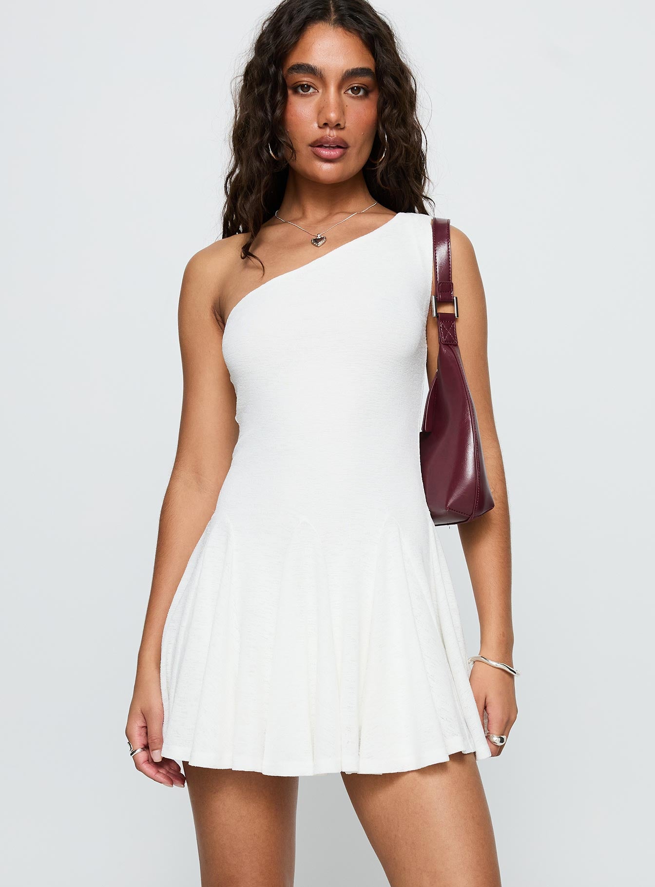 Alternative view of Writing Vows One Shoulder Mini Dress White