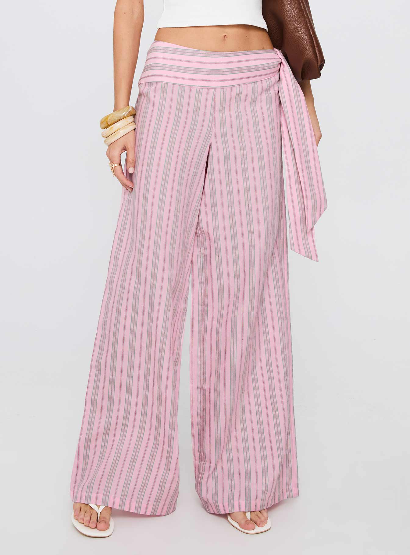 Alternative view of Wave Dancer Tie Pant Pink Stripe