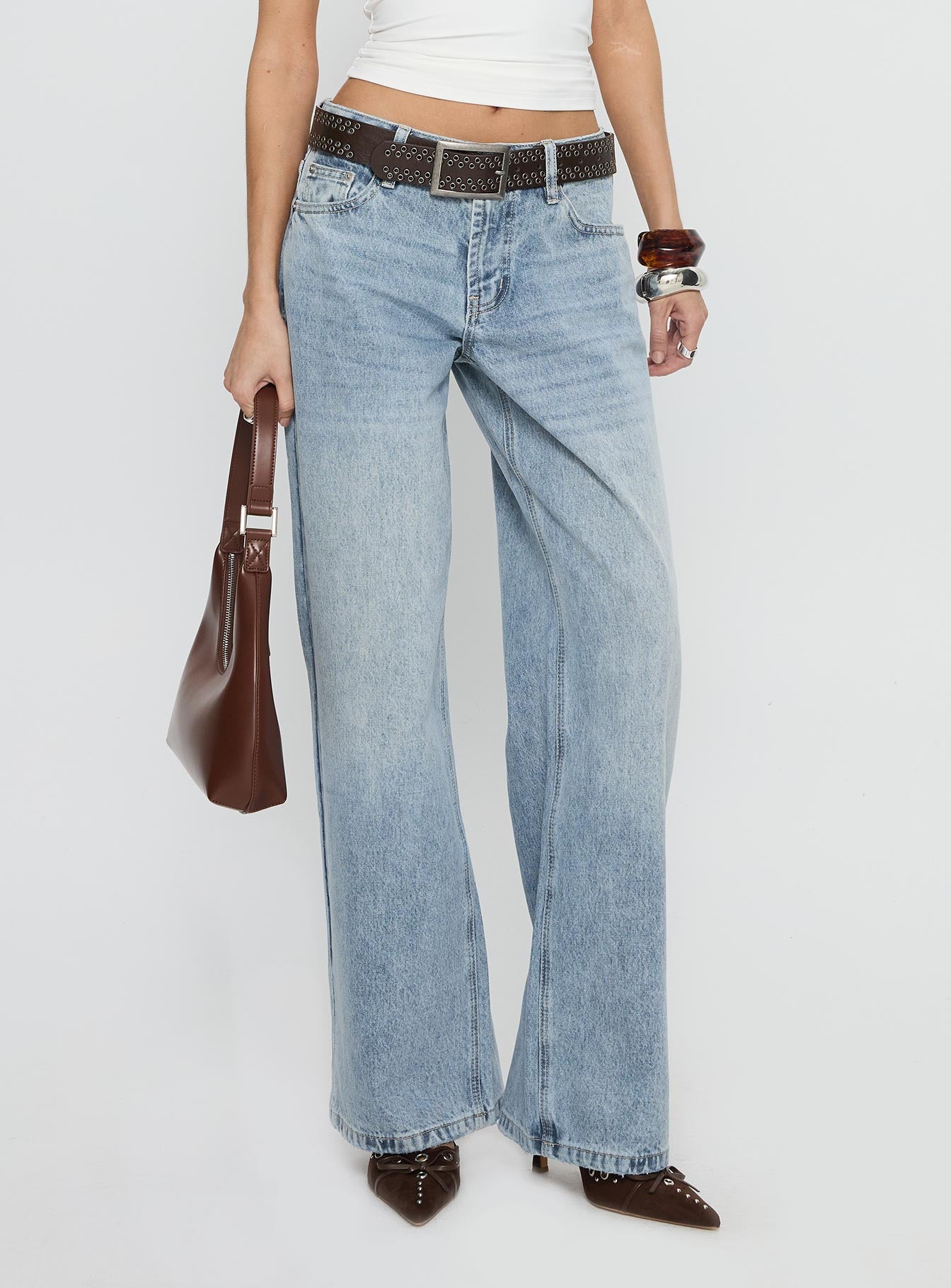 Alternative view of Serenitia Mid Rise Relaxed Jeans Light Wash Petite