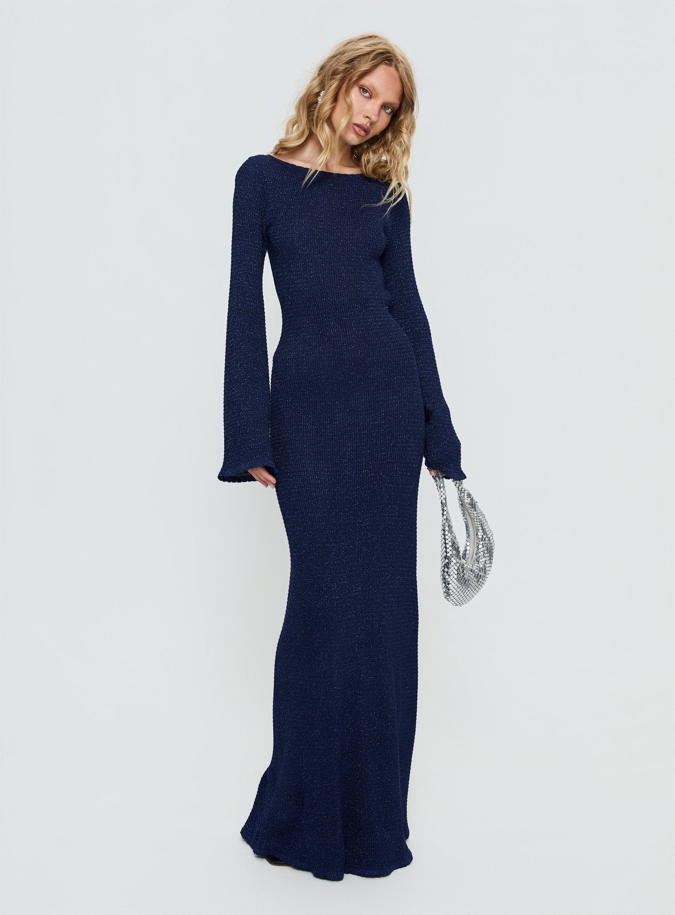 Alternative view of Rhapsody Long Sleeve Knit Maxi Dress Navy