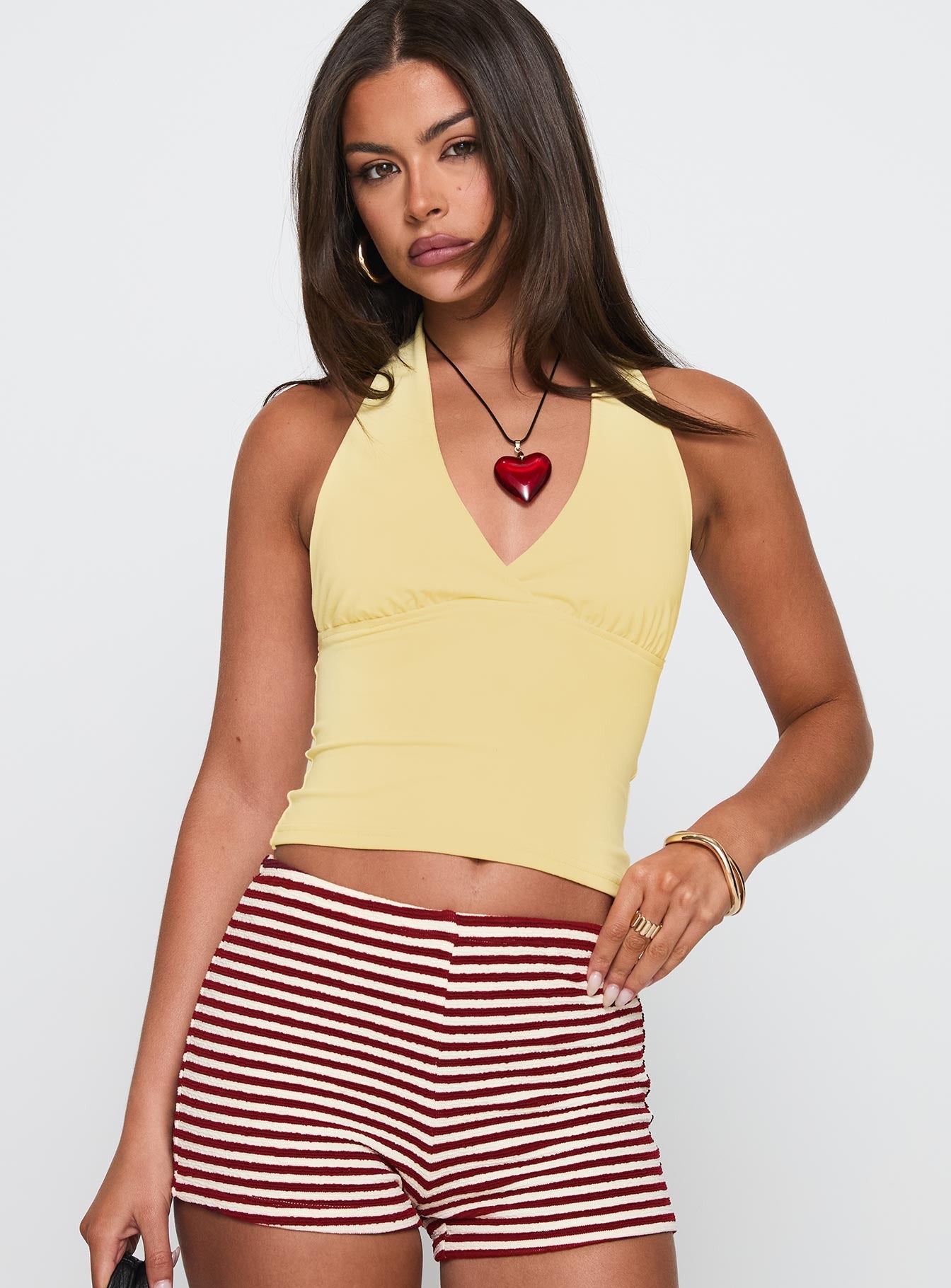 Alternative view of Whimsy Halter Top Lemon