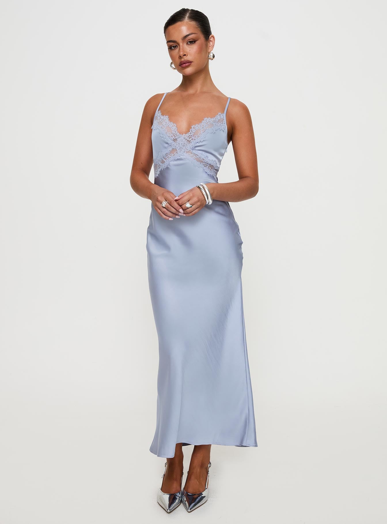 Alternative view of Treasure Bias Cut Maxi Dress Blue
