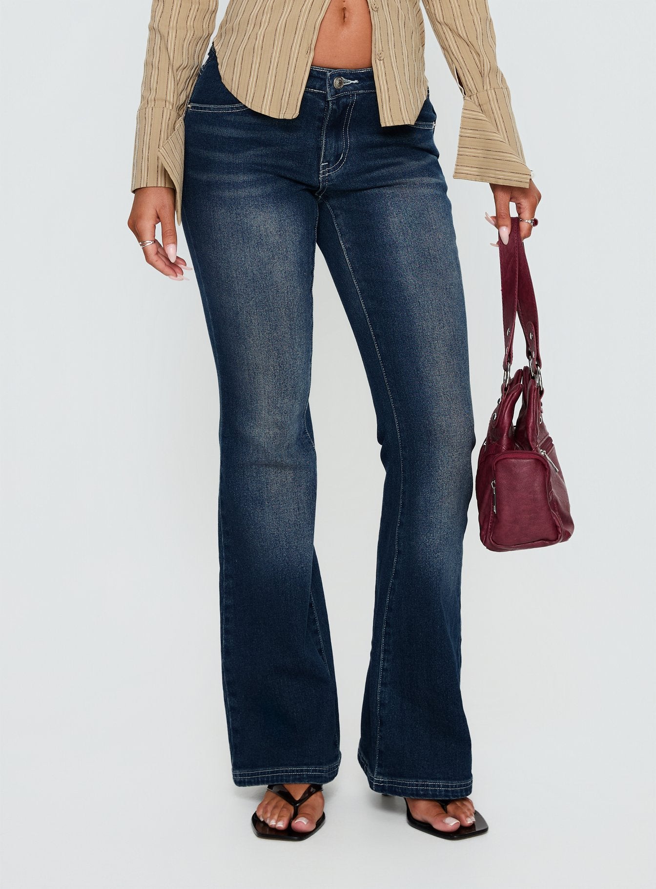 Alternative view of Zilvia Bootleg Mid Rise Jeans Raw Denim