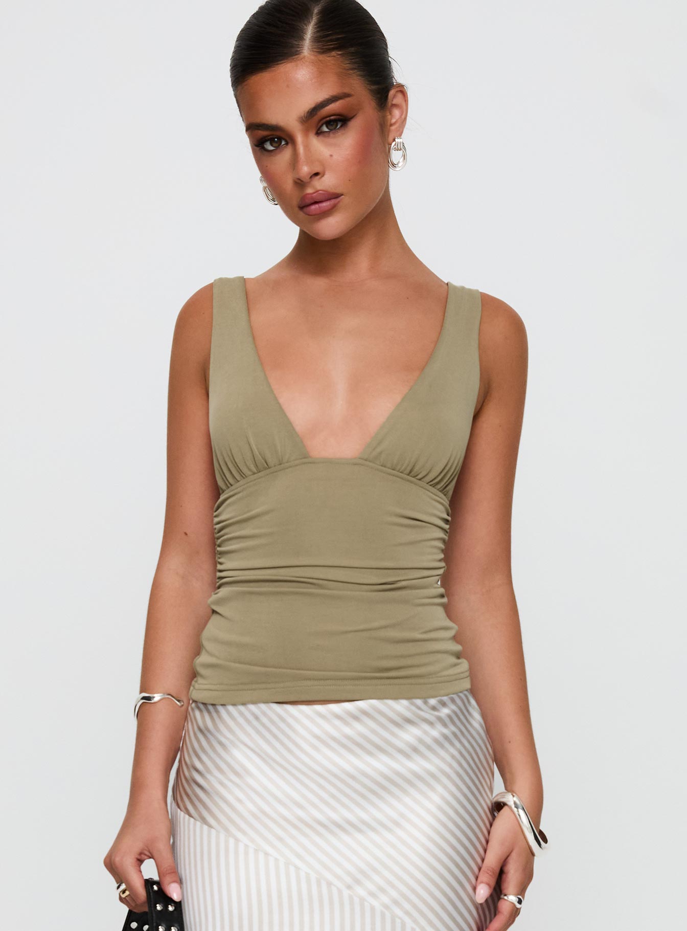 Alternative view of Sublime Ruched Top Green