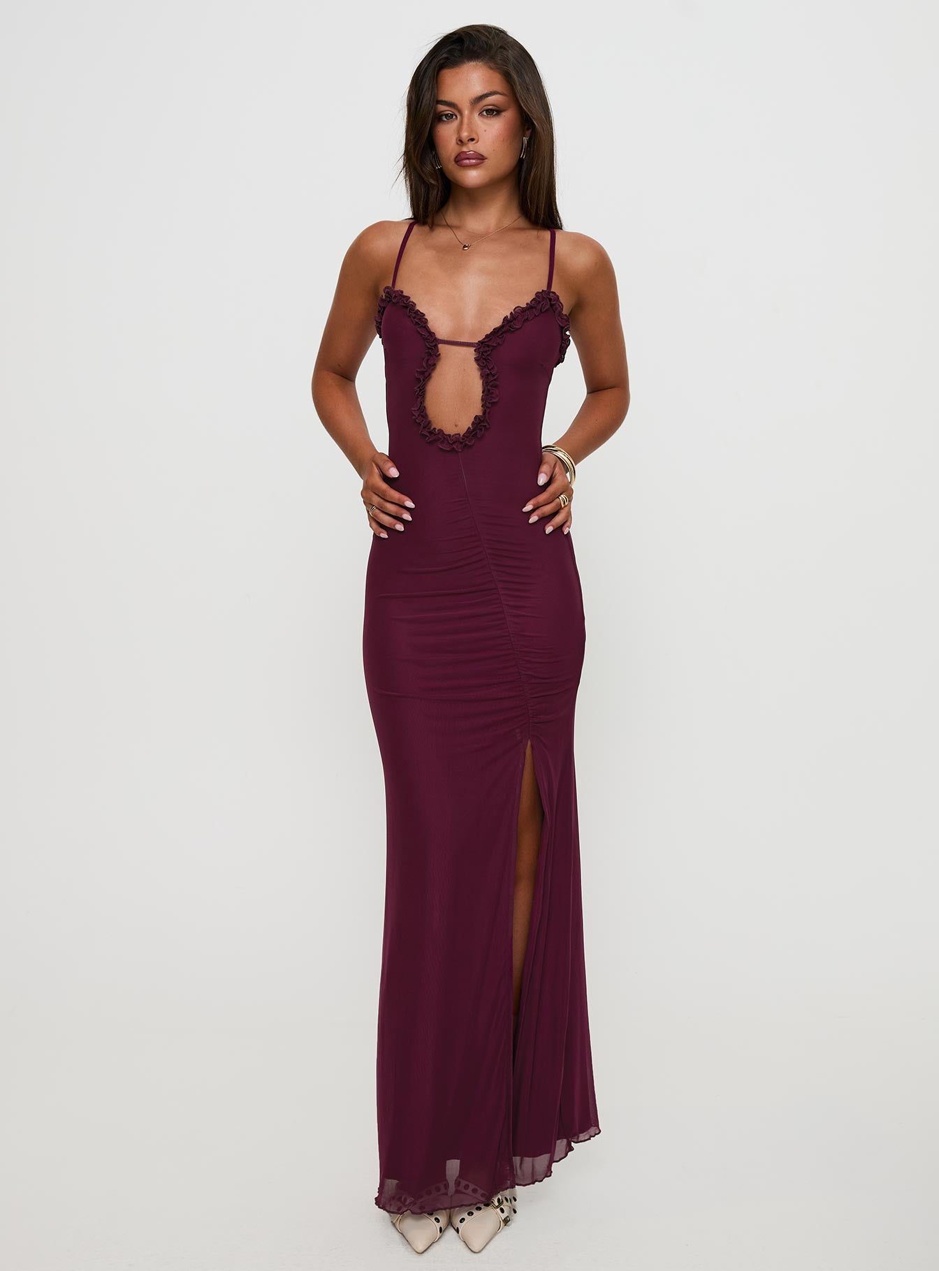 Alternative view of Soulina Ruched Maxi Dress Purple