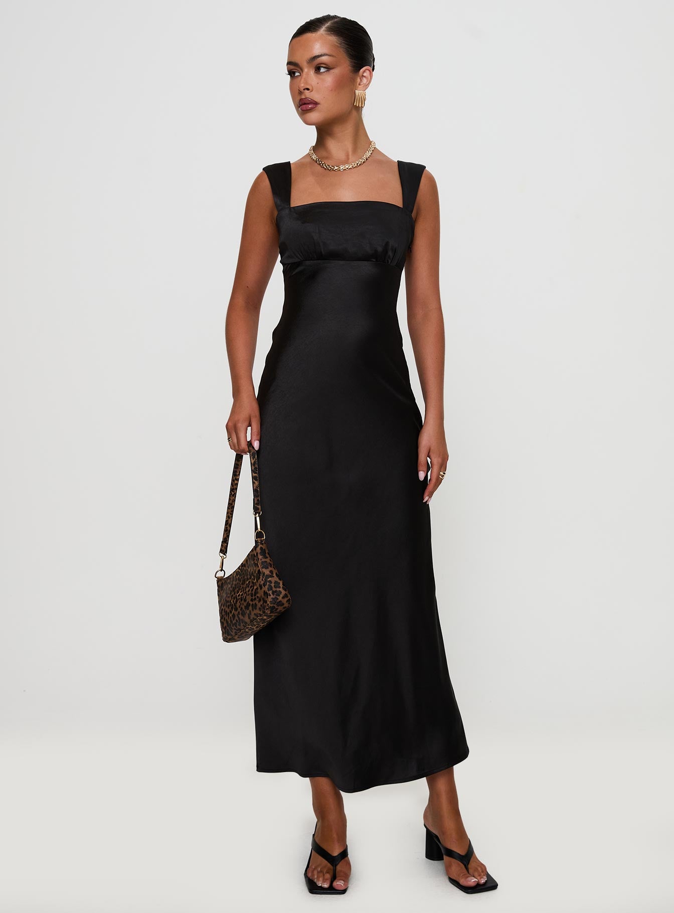 Alternative view of Radioactive Bias Cut Maxi Dress Black