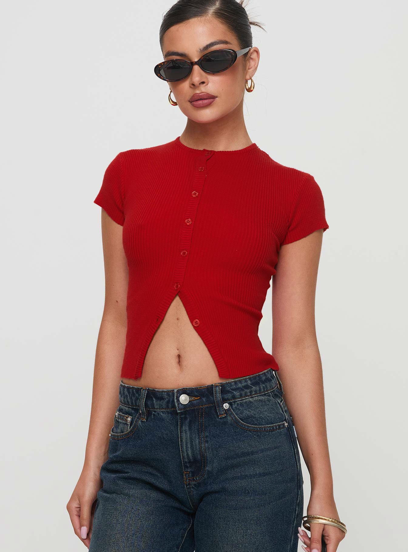 Alternative view of Suzu Knit Top Red