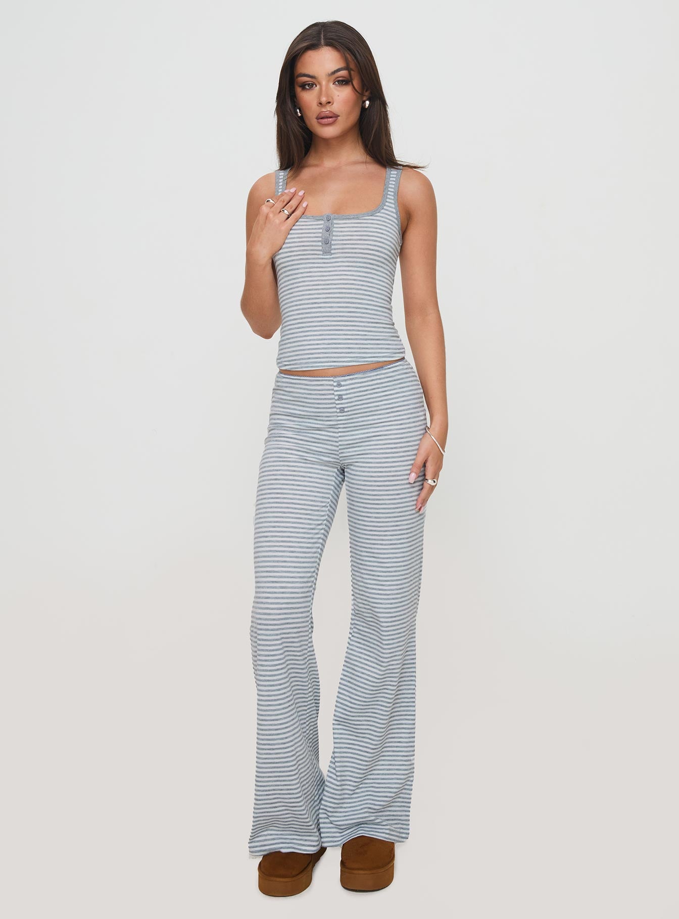 Waffles Stripe Sleep Set Multi - Image 2