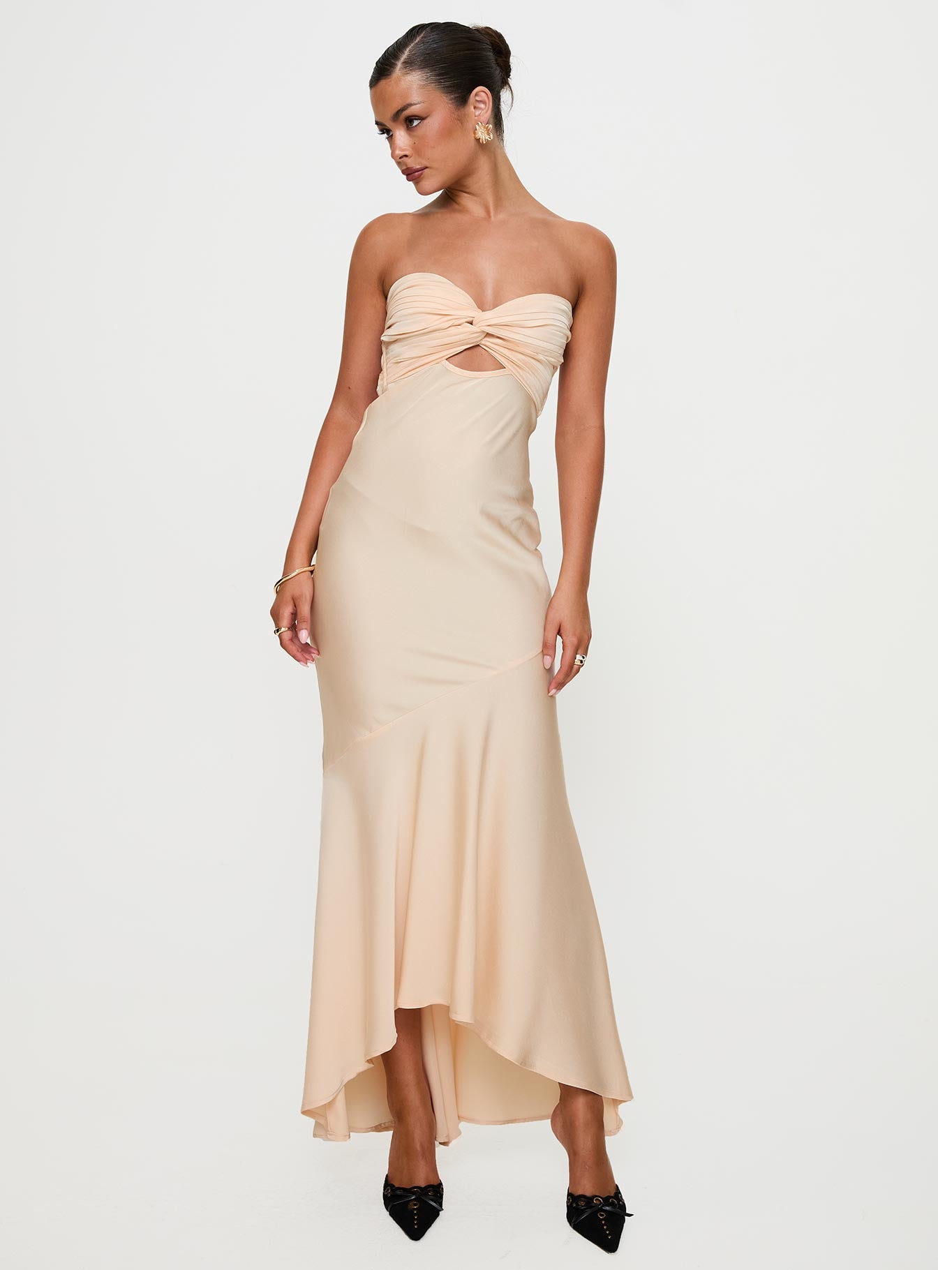 Alternative view of Stand A Chance Twist Detail Maxi Dress Champagne