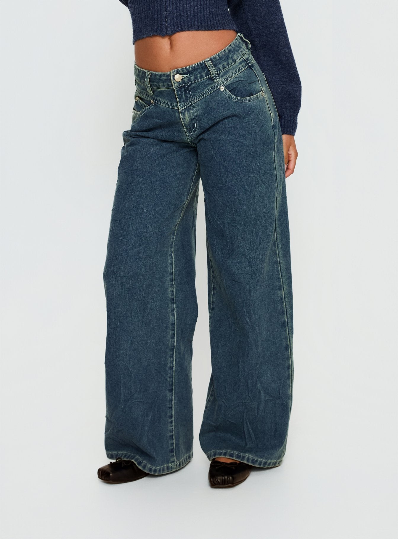 Alternative view of Shanna Relaxed Low Rise Jeans Acid Raw Wash