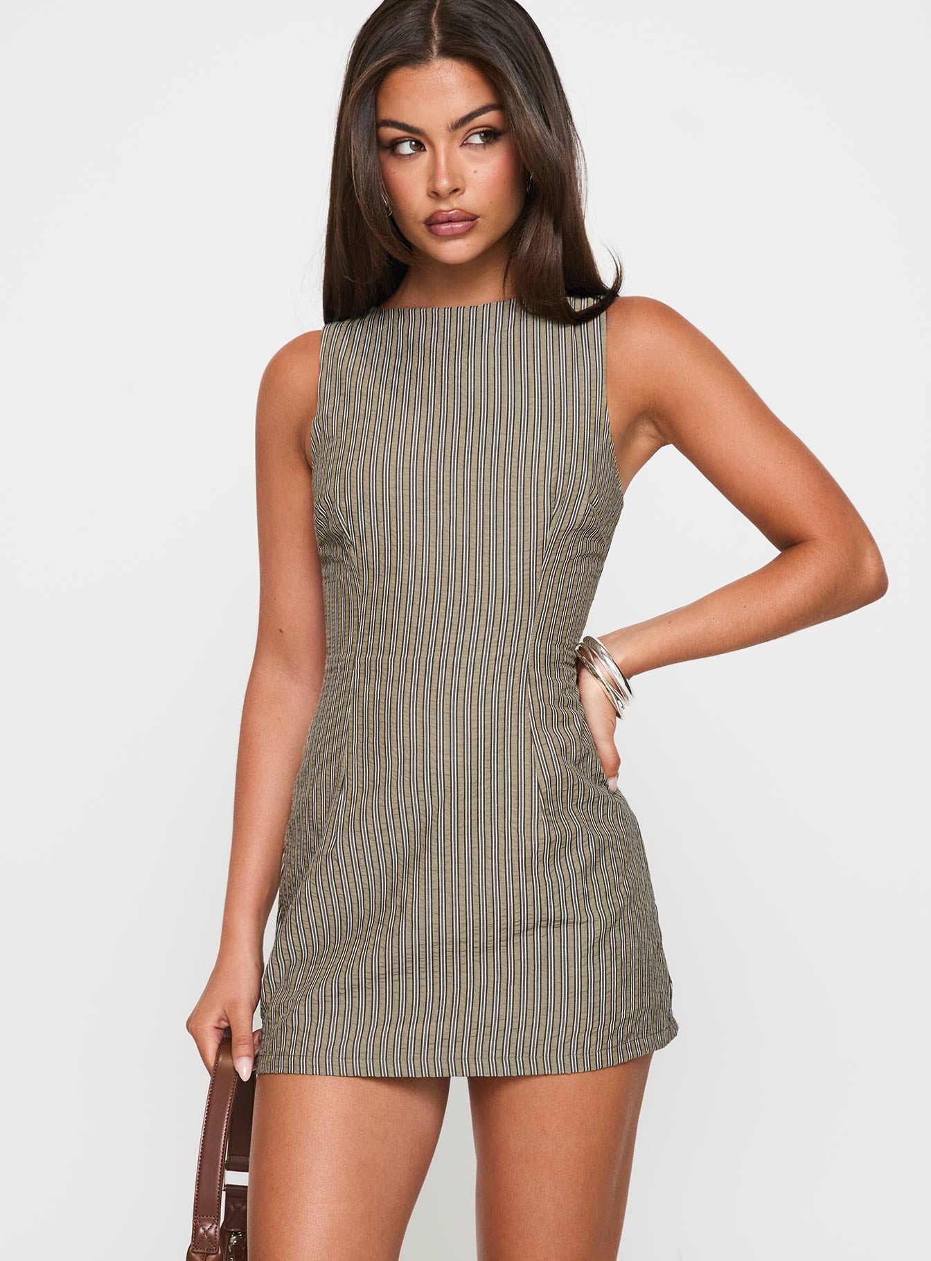 Alternative view of Yumiko Romper Green Stripe Petite