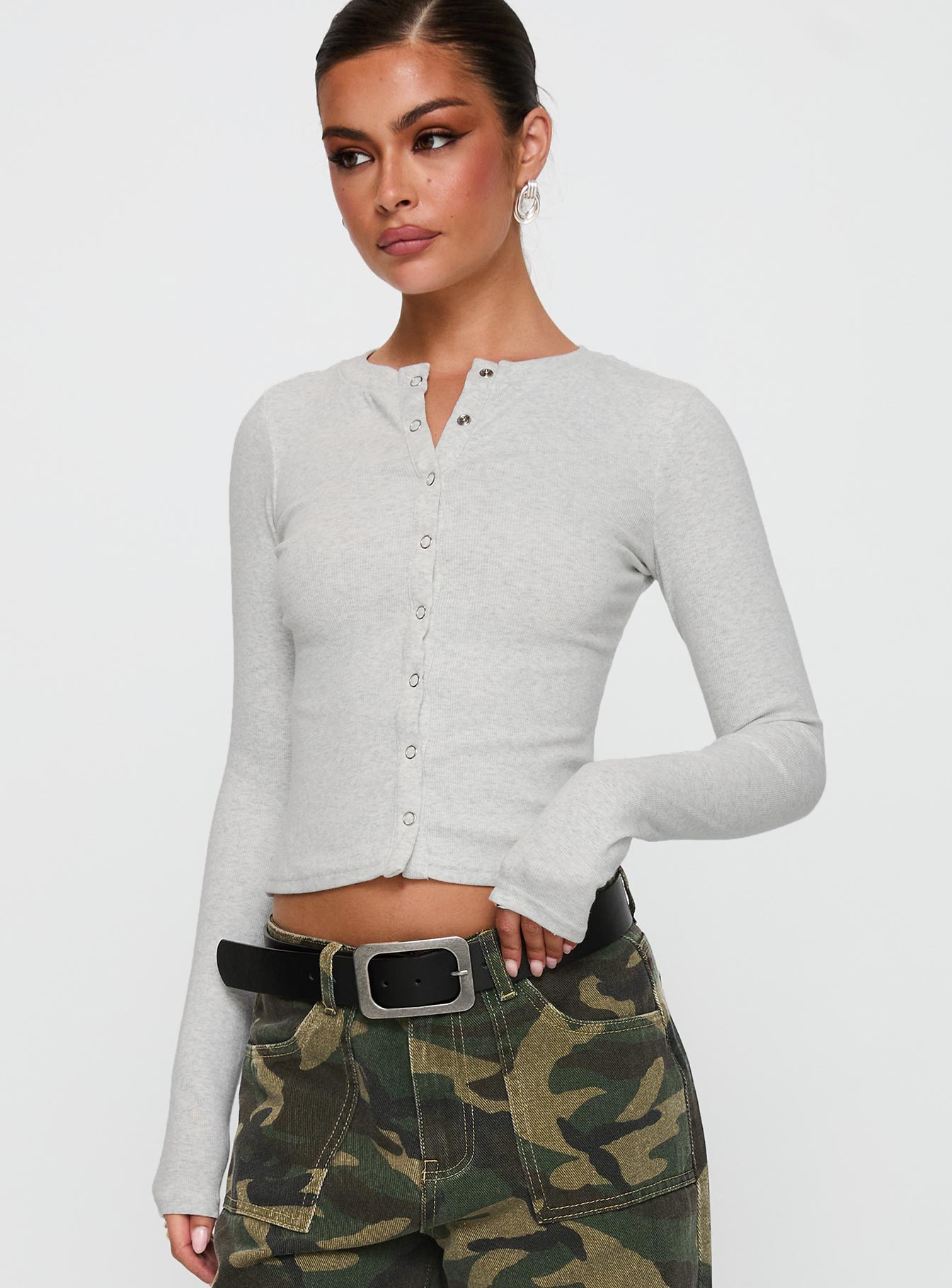 Alternative view of Sandra Dee Knit Top Grey Marle