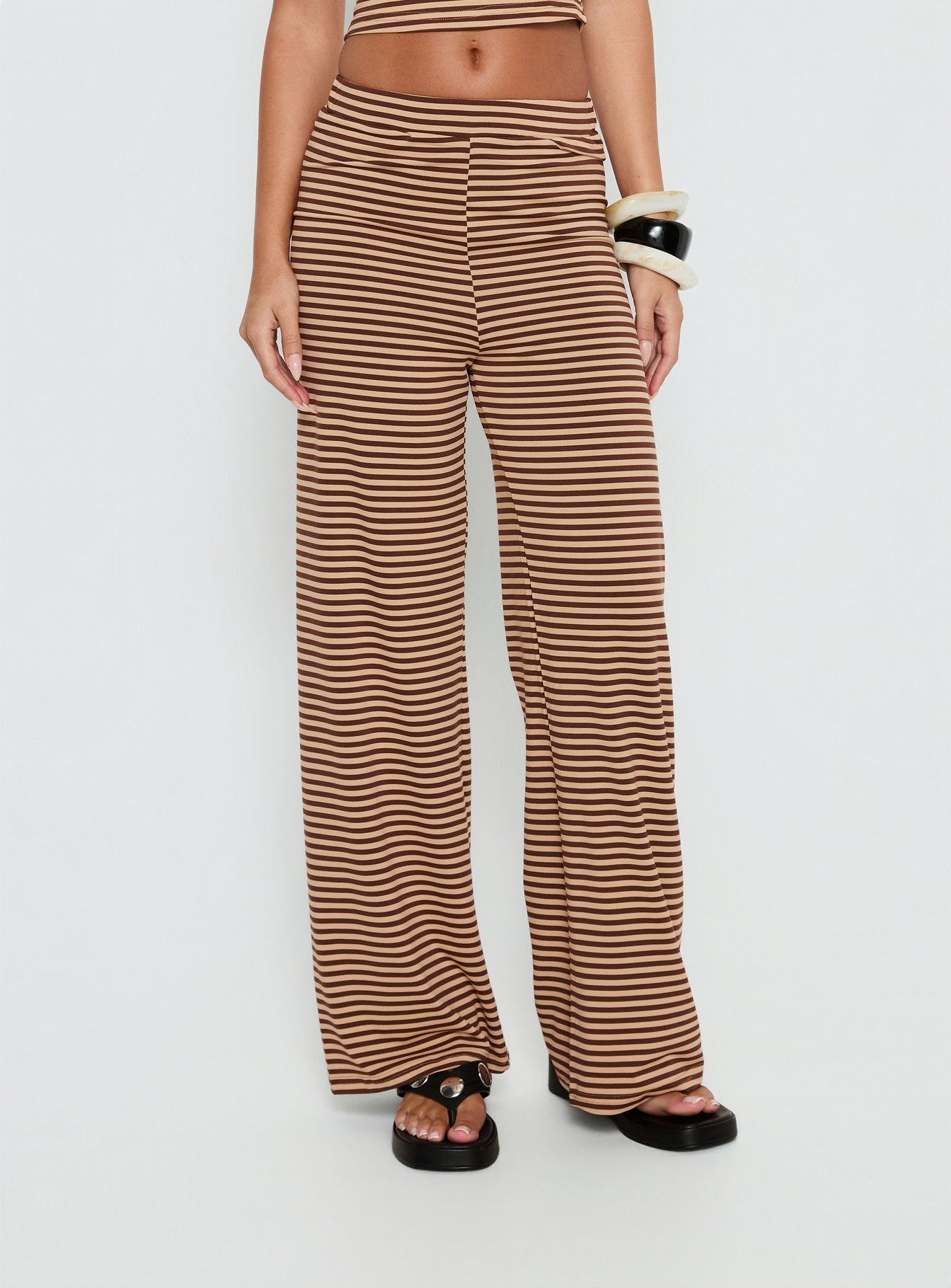 Alternative view of Timora Pants Brown Stripe