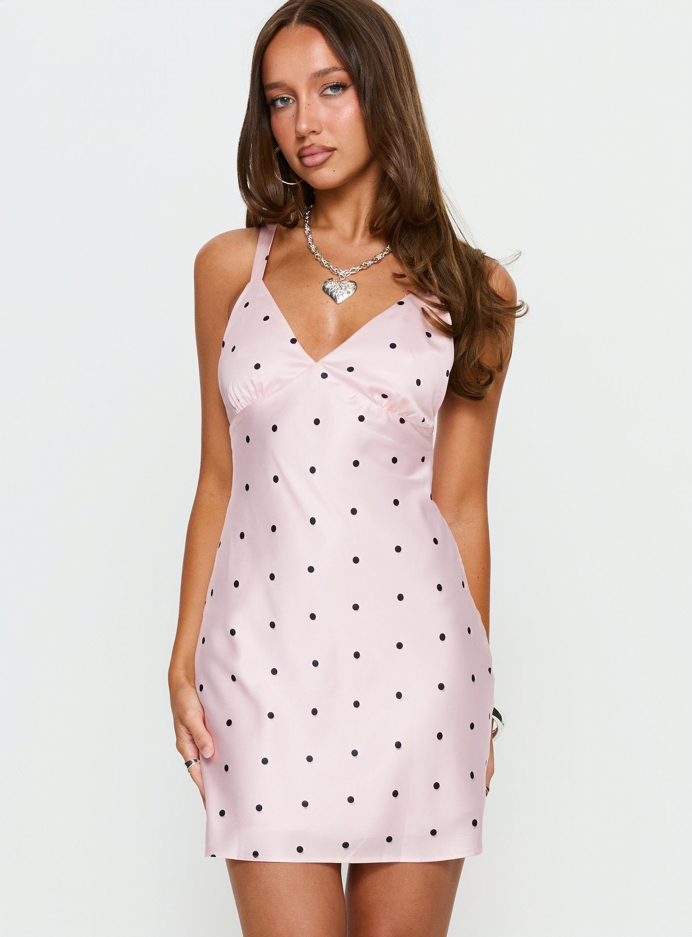 Alternative view of Rosabelle Satin Mini Dress Pink Polka Dot