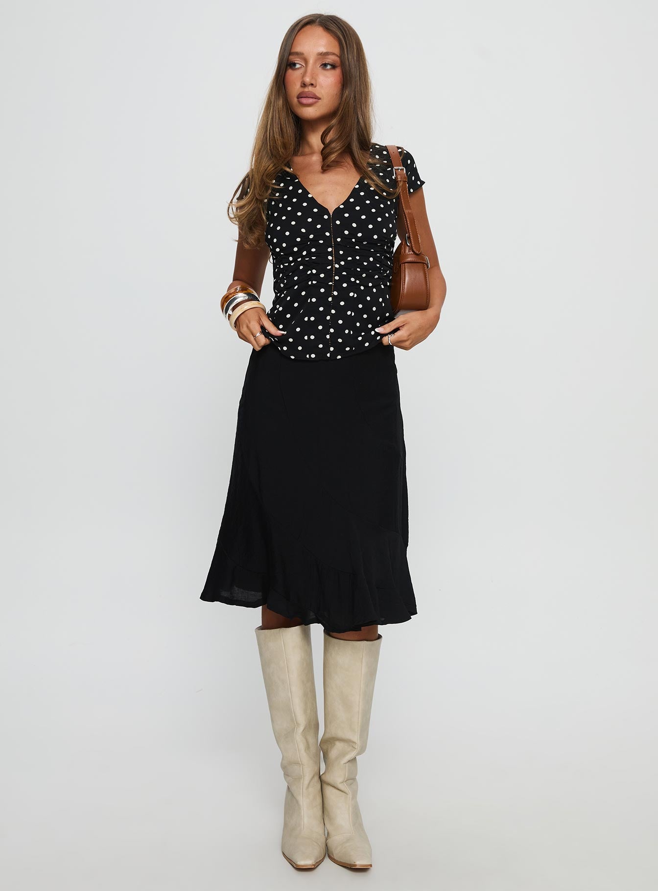 Alternative view of With Kindness Midi Skirt Black