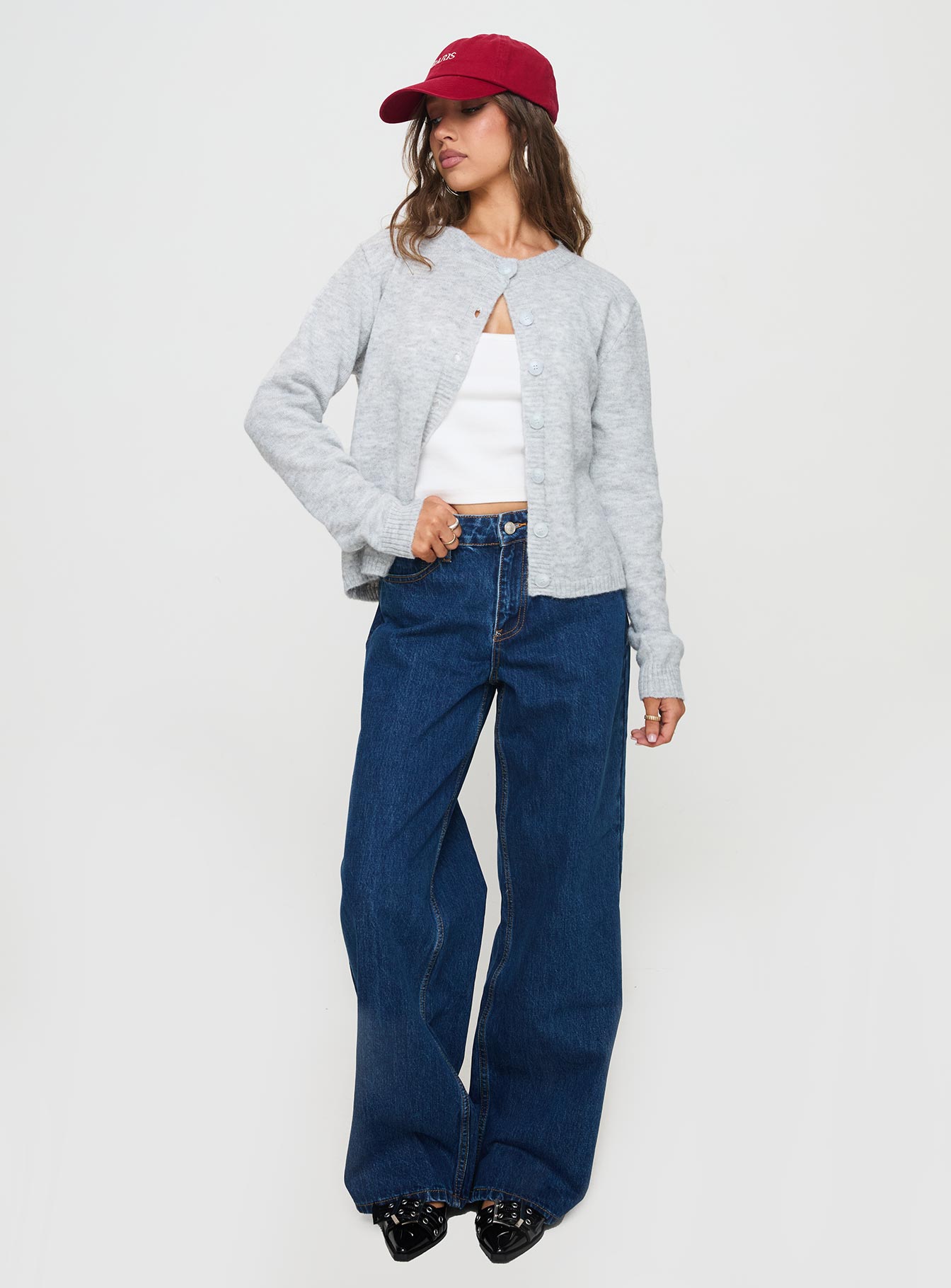 Alternative view of Shima Low Rise Straight Leg Jeans Mid Wash