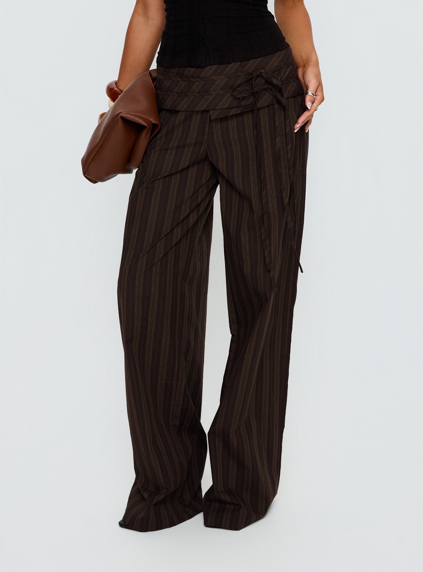 Alternative view of Seneca Wrap Pant Brown Stripe