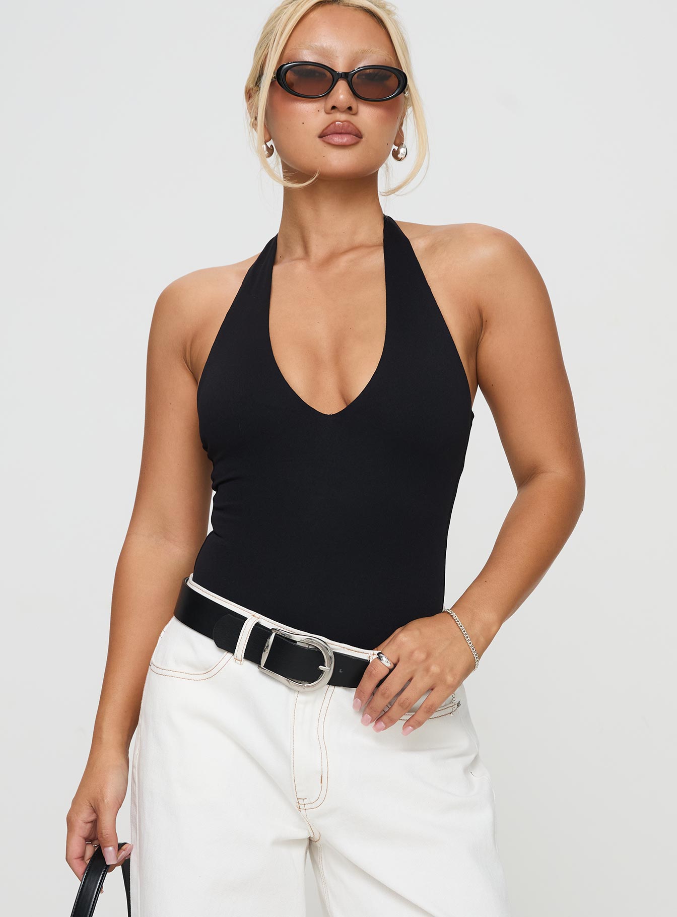 Someone New Halter Bodysuit Black - Image 2