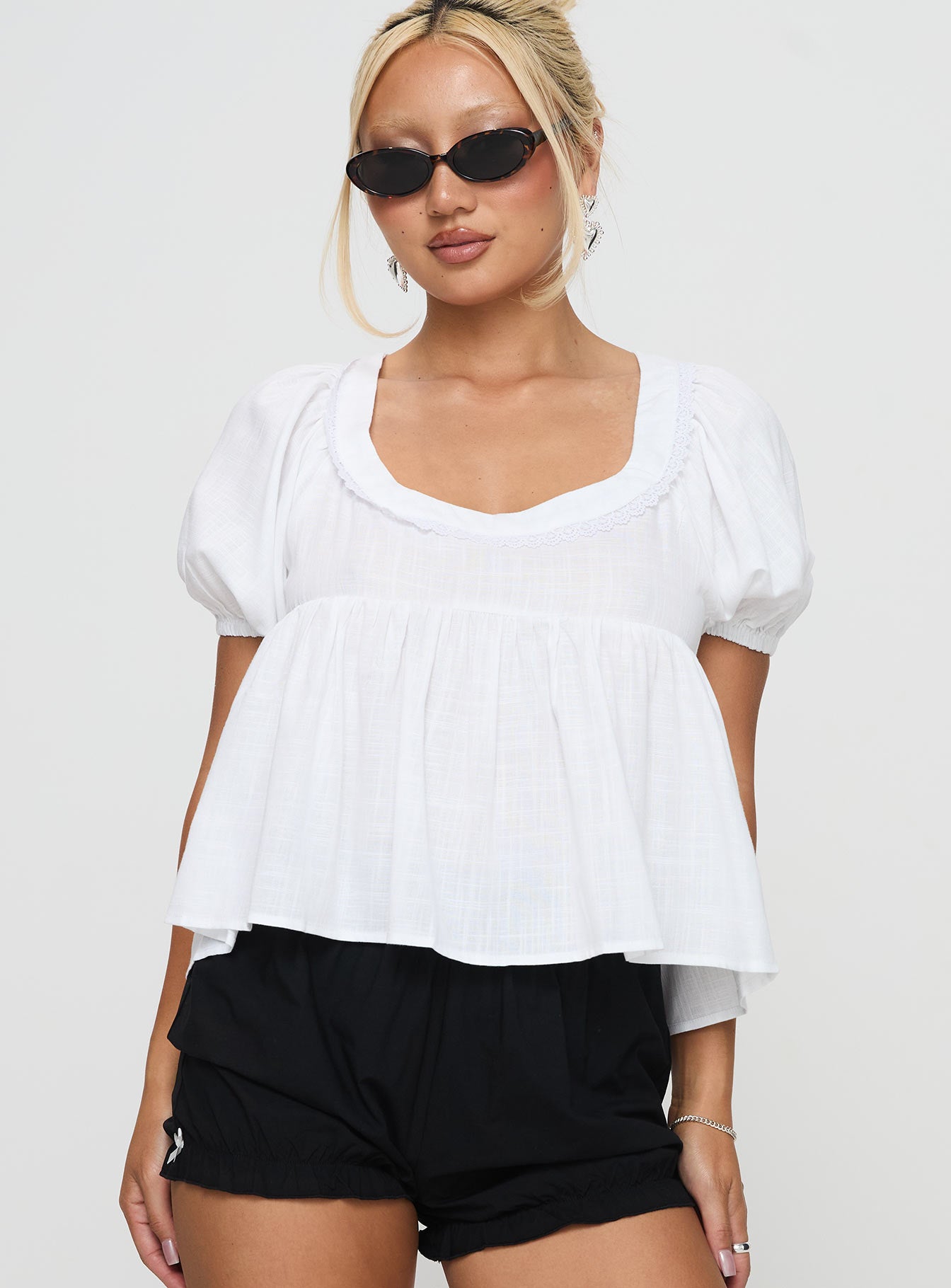 Alternative view of Weyes Smock Top White