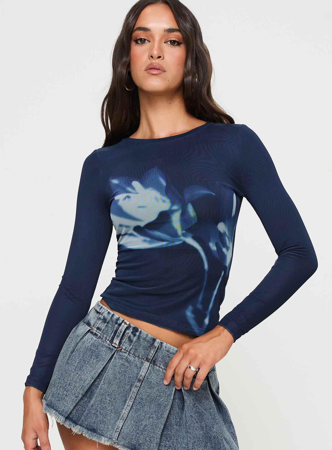 Alternative view of Raldor Long Sleeve Top Navy