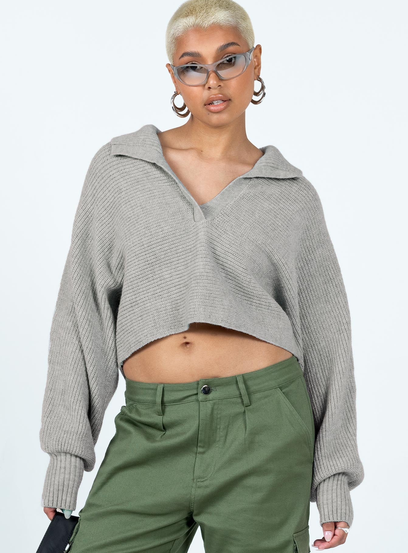 Alternative view of Tiara Cropped Sweater Grey
