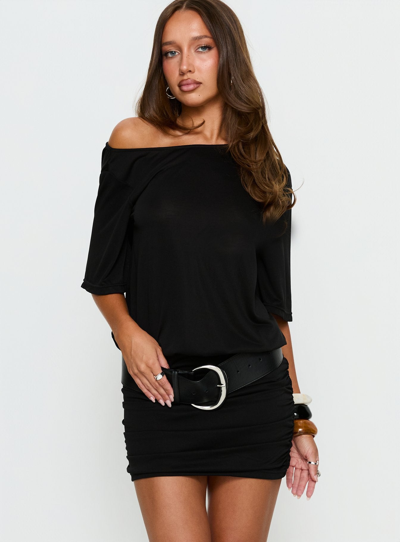 Alternative view of Romma Backless Slouchy Mini Dress Black