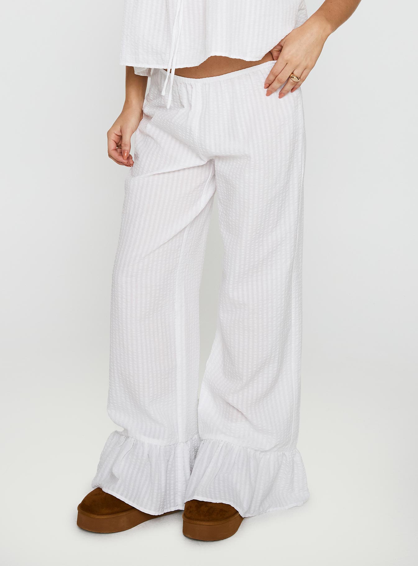 Alternative view of Santabelle Frill Pants White