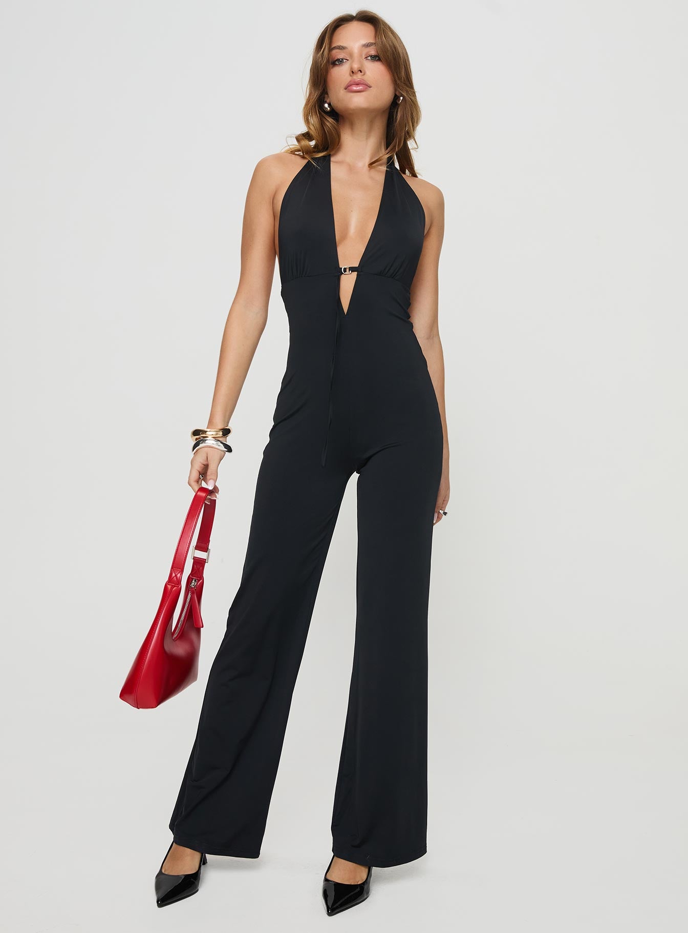 Alternative view of Rinaldi Plunge Neck Jumpsuit Black