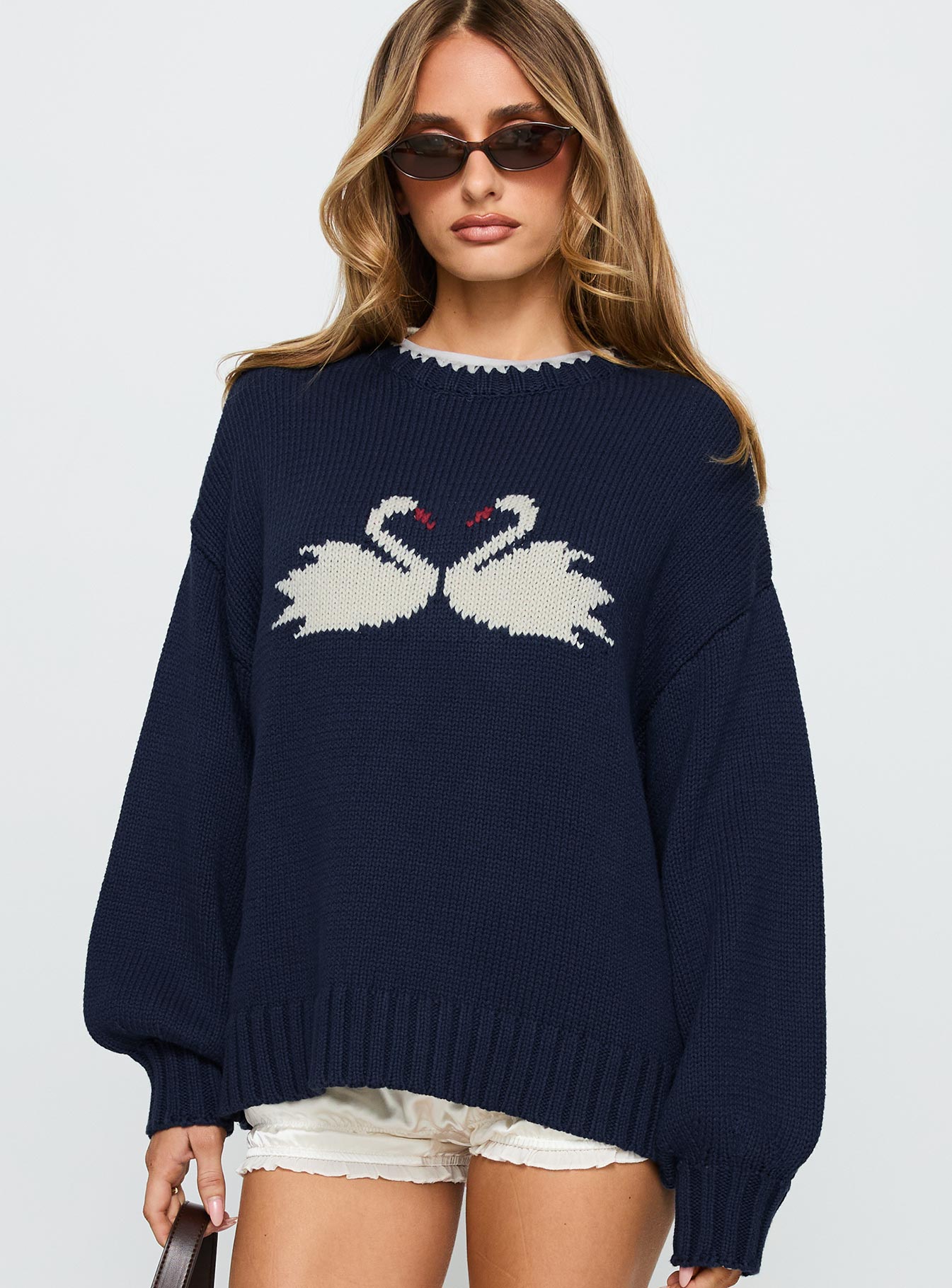 Alternative view of Swan Lake Love Knit Sweater Navy
