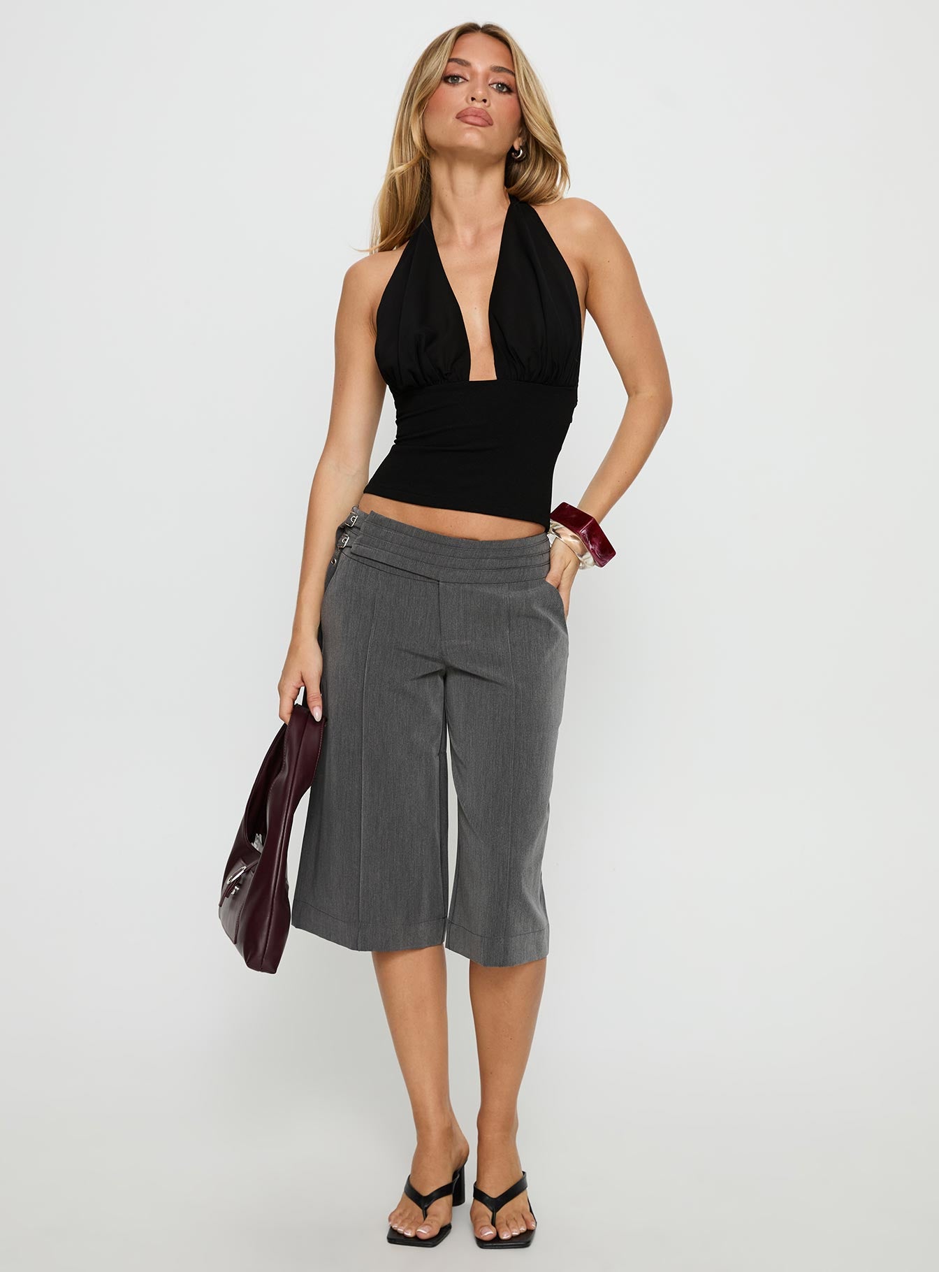 Alternative view of Rakelle 3/4 Tailored Shorts Dark Grey