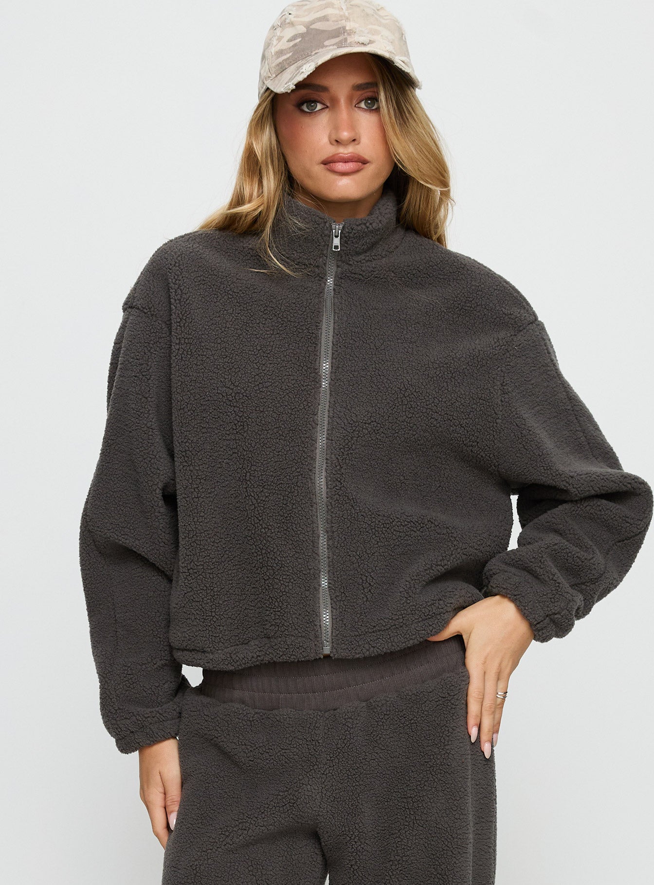 Alternative view of Siberia Fleece Zip Up Jumper Charcoal