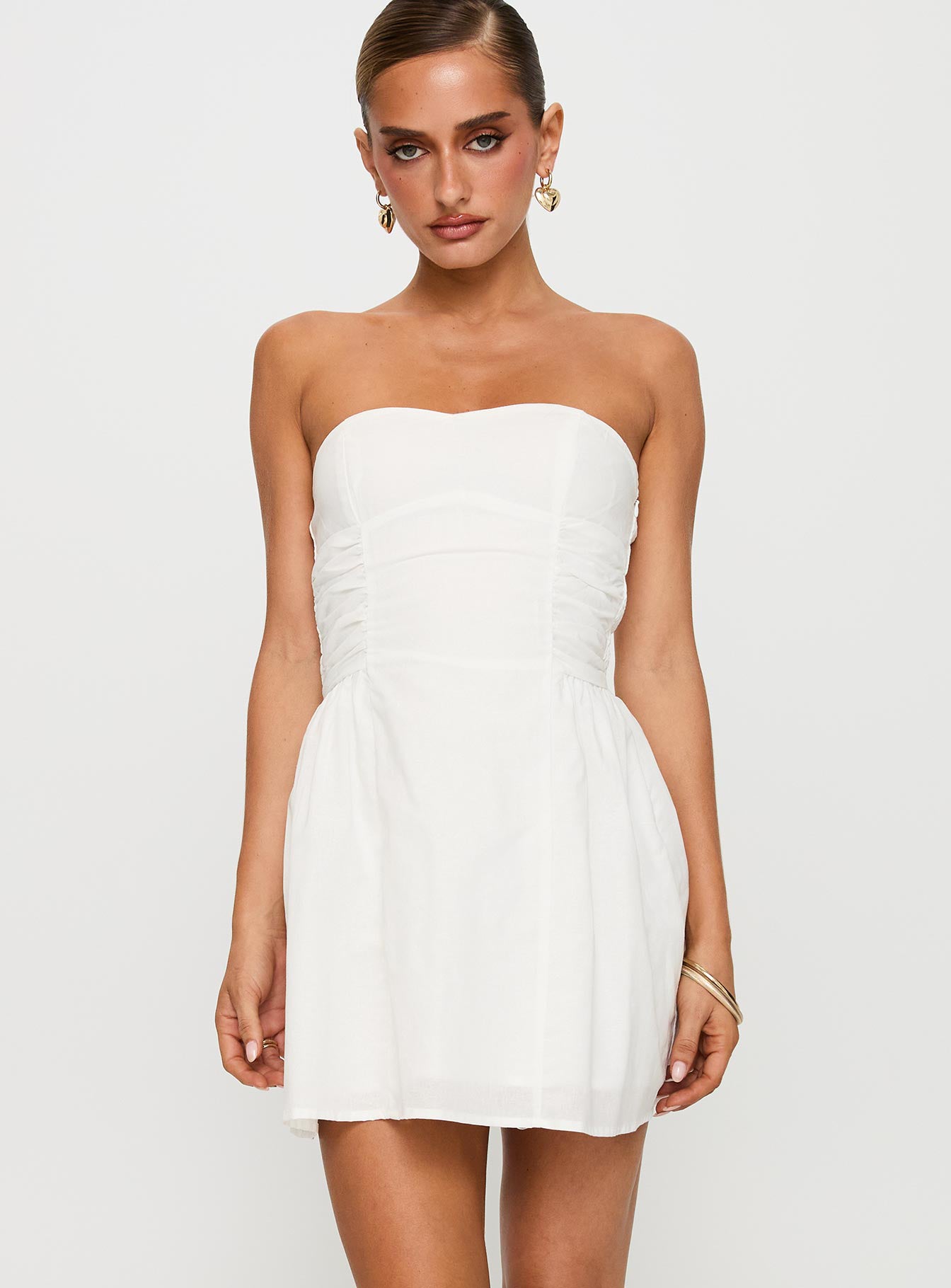 Sybille Strapless Mini Dress White - Image 2