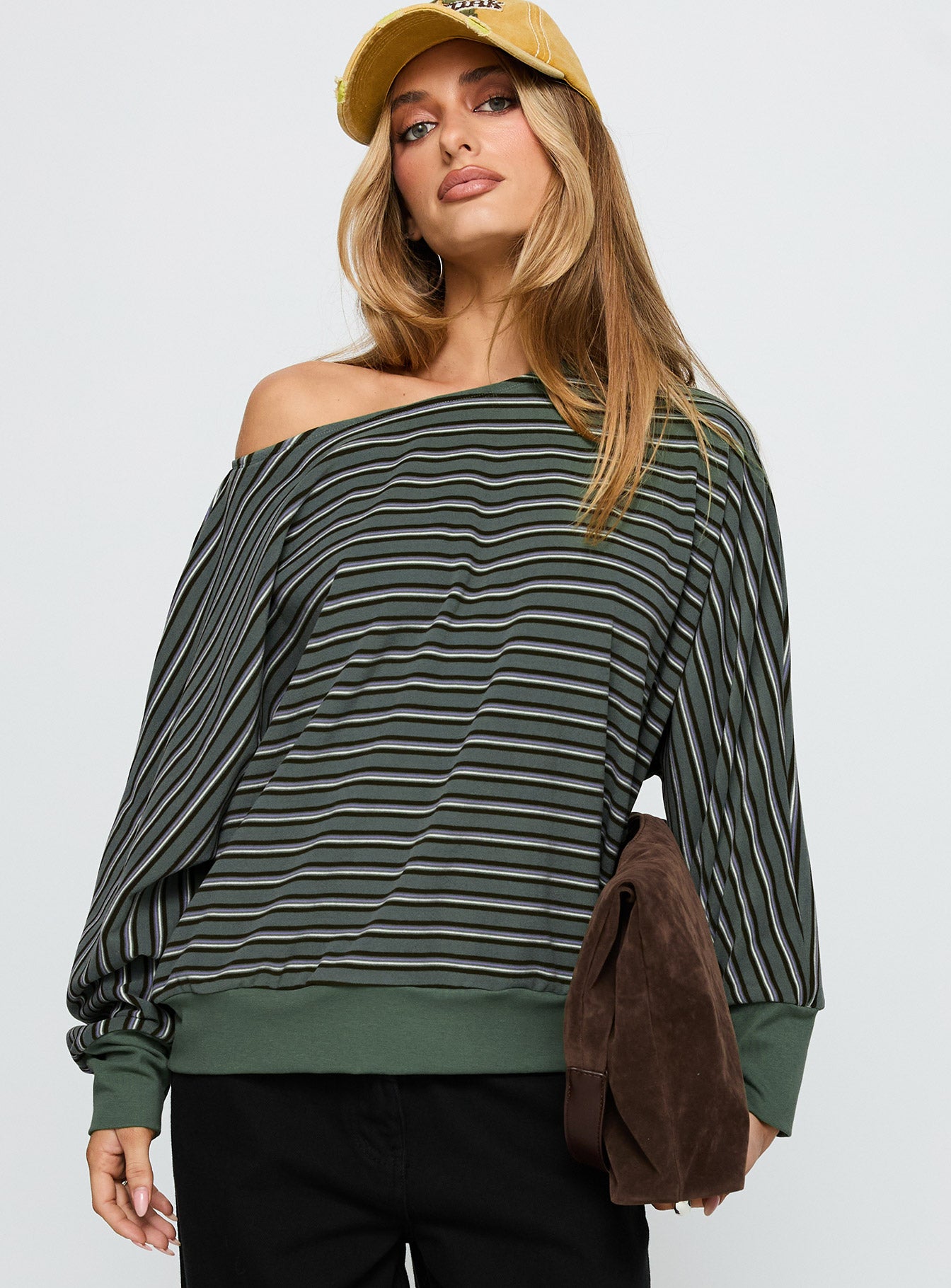 Alternative view of Zaylah Contrast Cuff Jumper Green