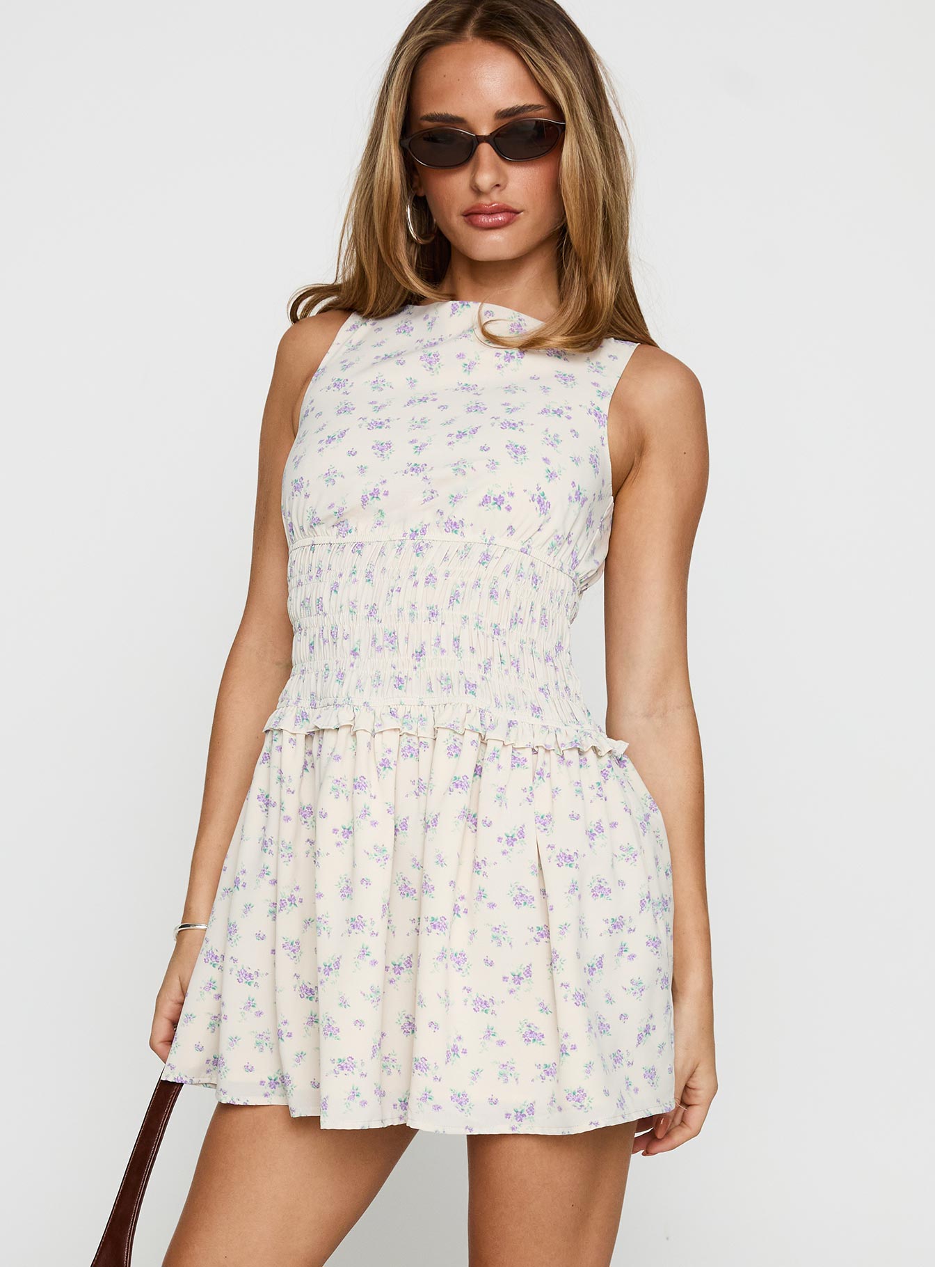 Alternative view of Yennifer Shirred Mini Dress Floral Multi