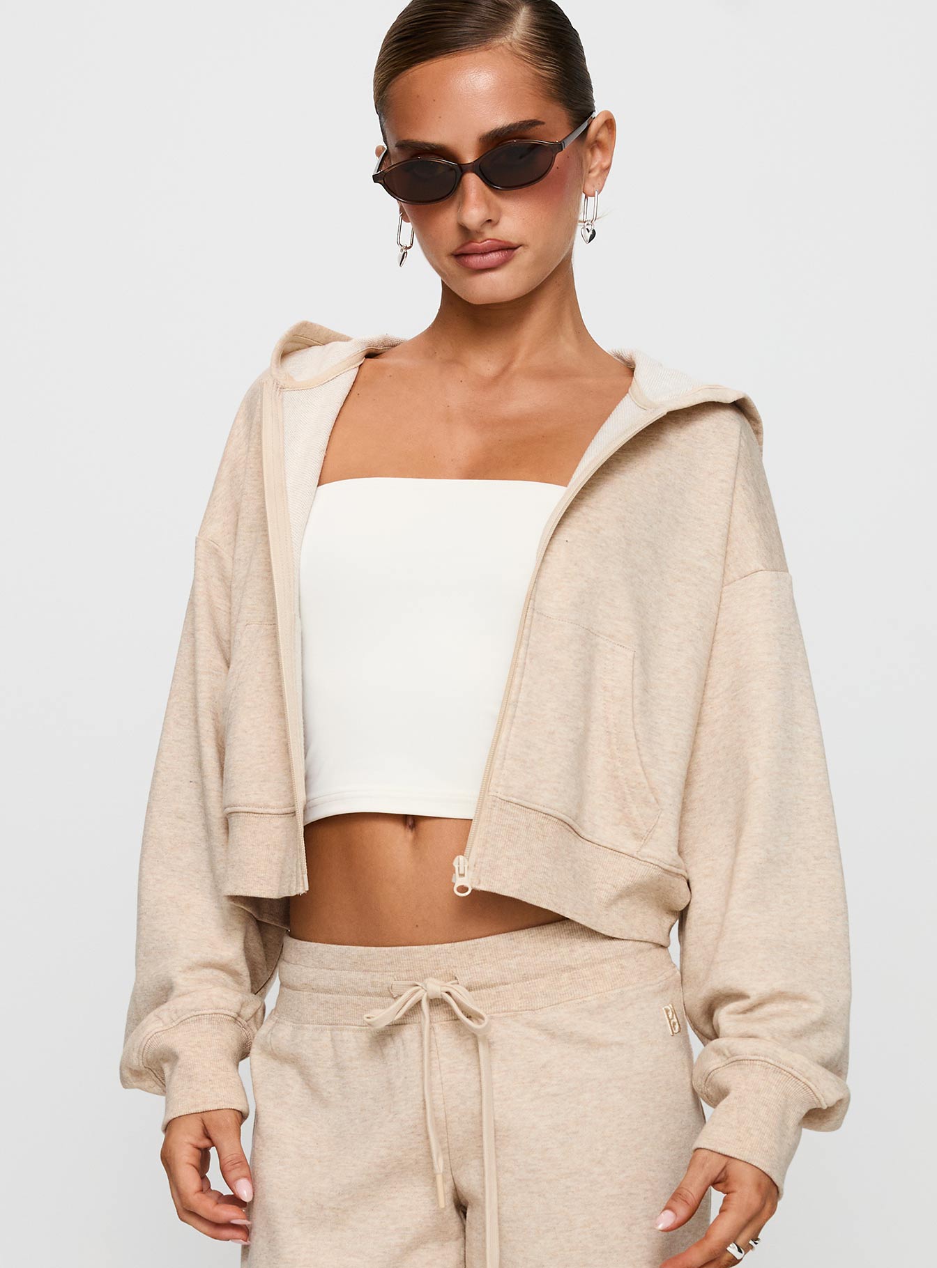 Alternative view of Revive Zip Through Hoodie Oat Marle