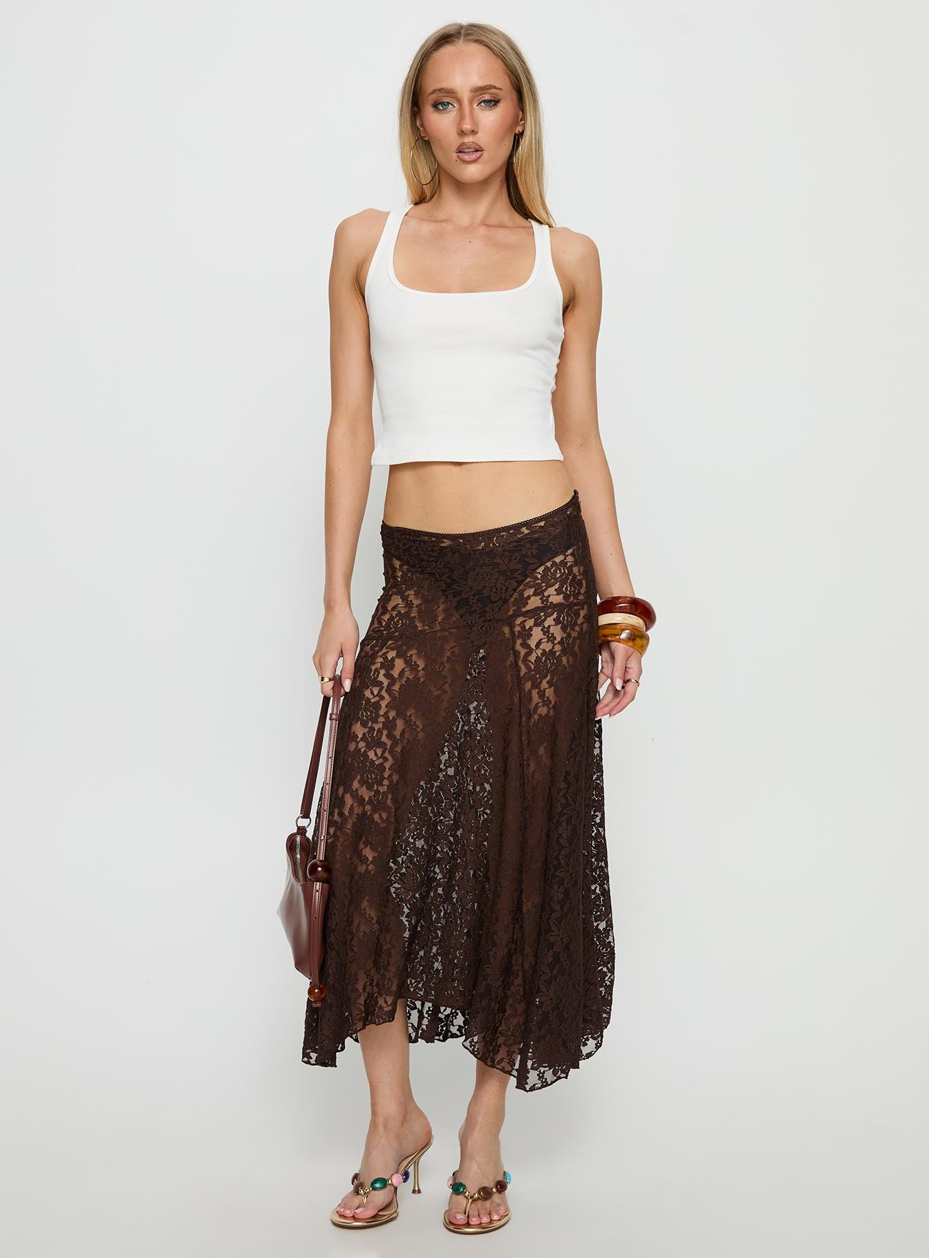 Alternative view of Tidal Midi Skirt Chocolate