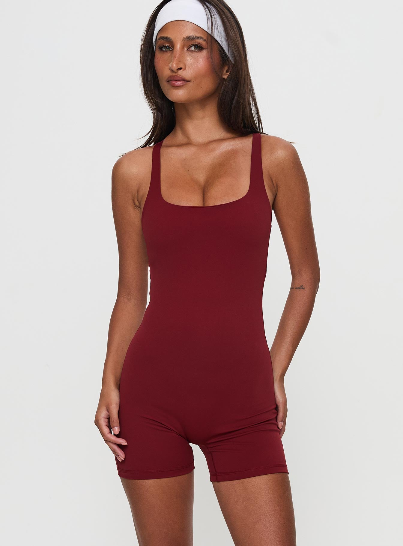Alternative view of Run The Play Active Romper Red