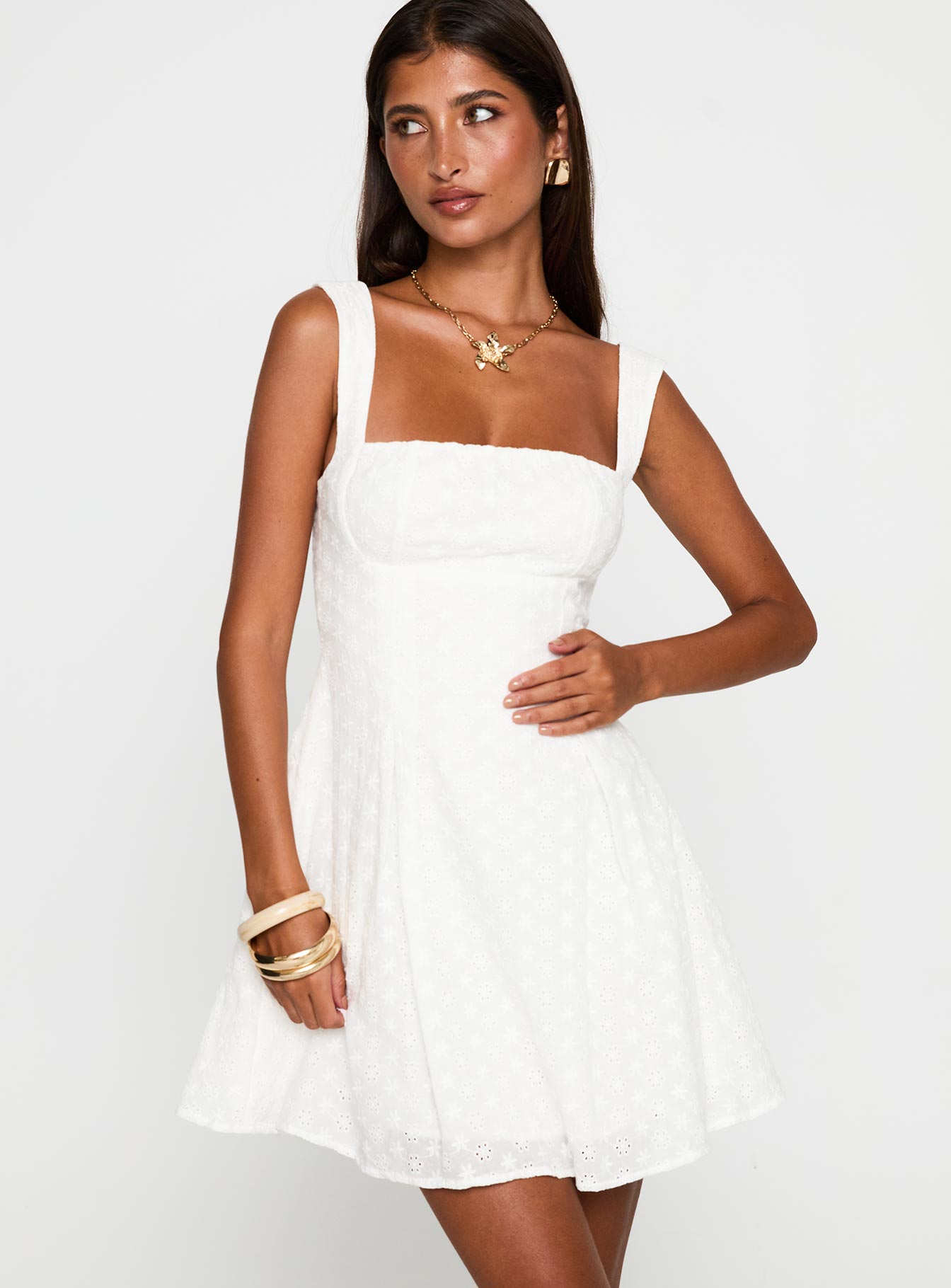 Alternative view of Xanthus Embroidered Mini Dress White