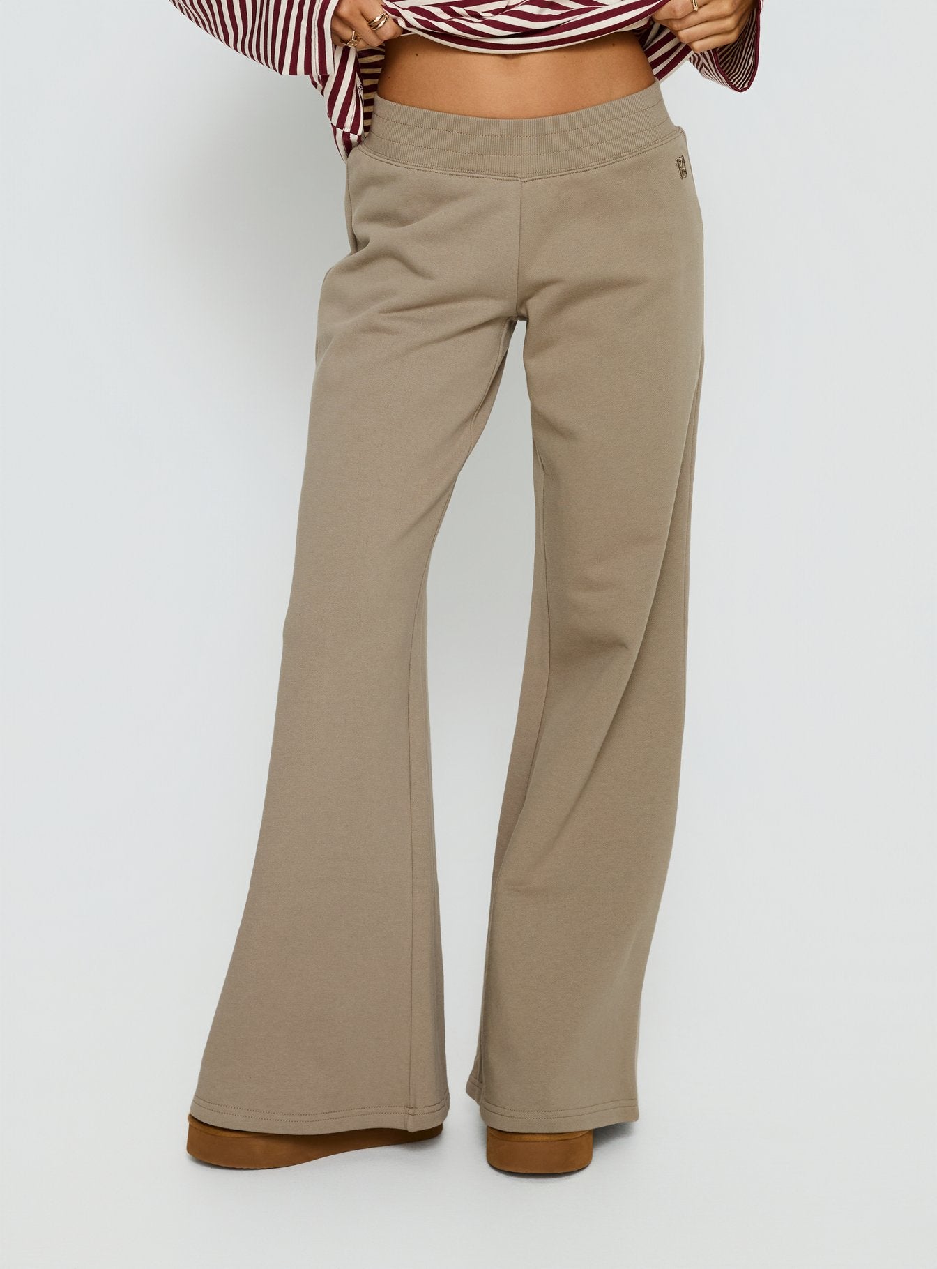Alternative view of Summits Flared Track Pants Latte
