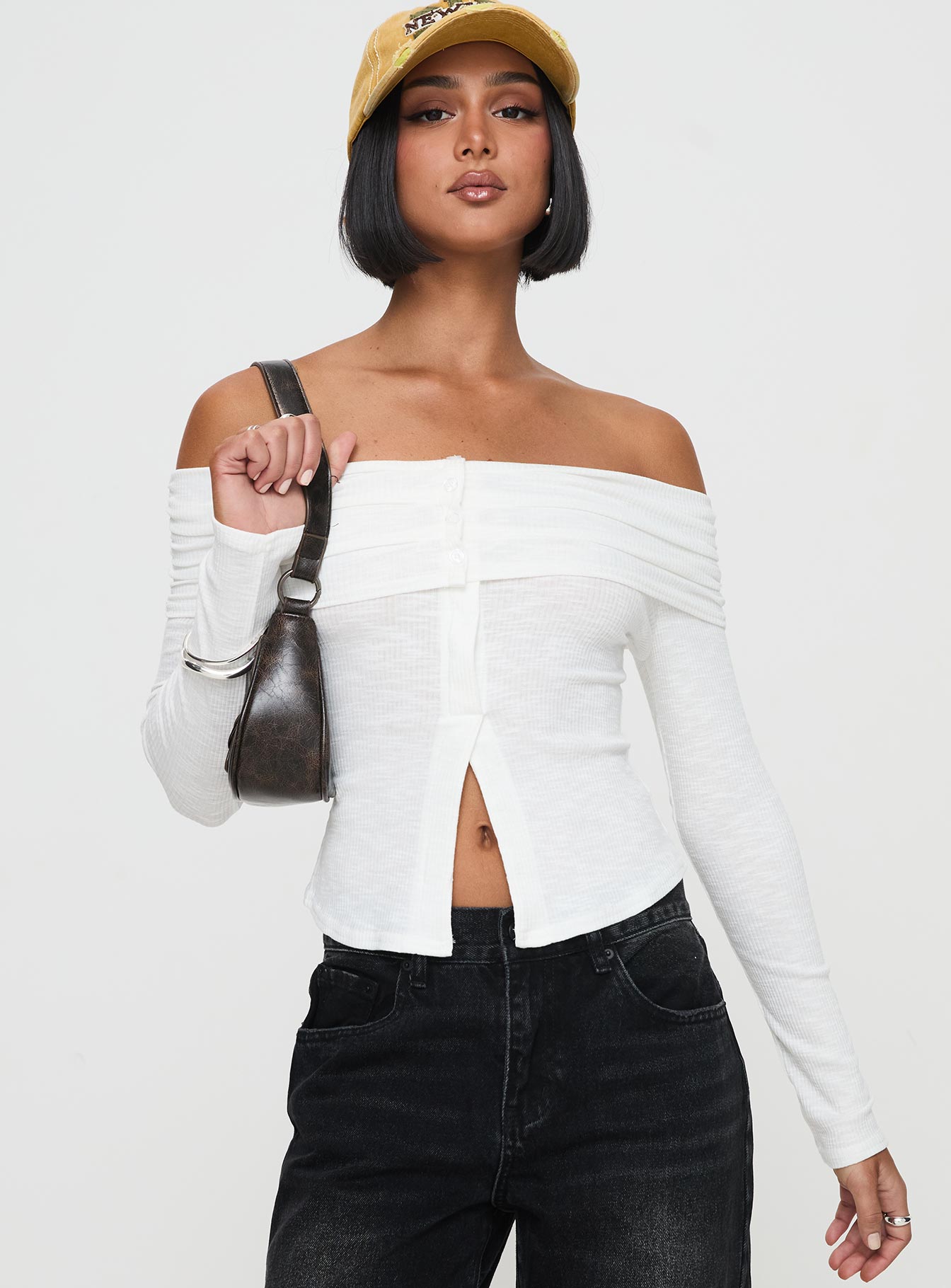 Alternative view of Victorea Off Shoulder Top White