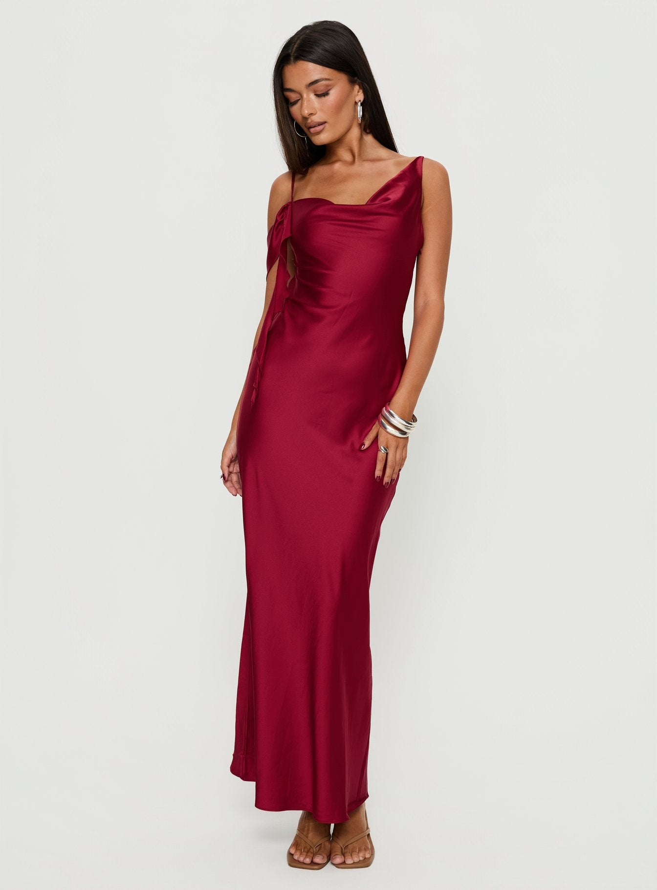 Alternative view of Silah Cowl Neck Maxi Dress Red