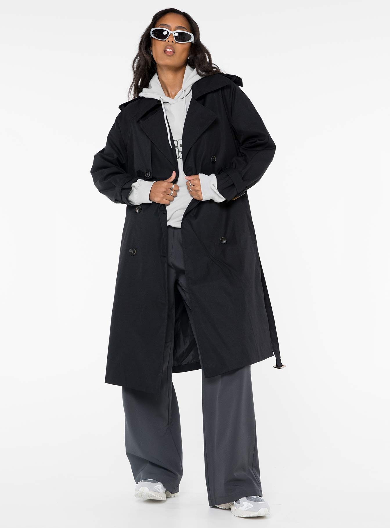 Alternative view of Westwind Trench Coat Black