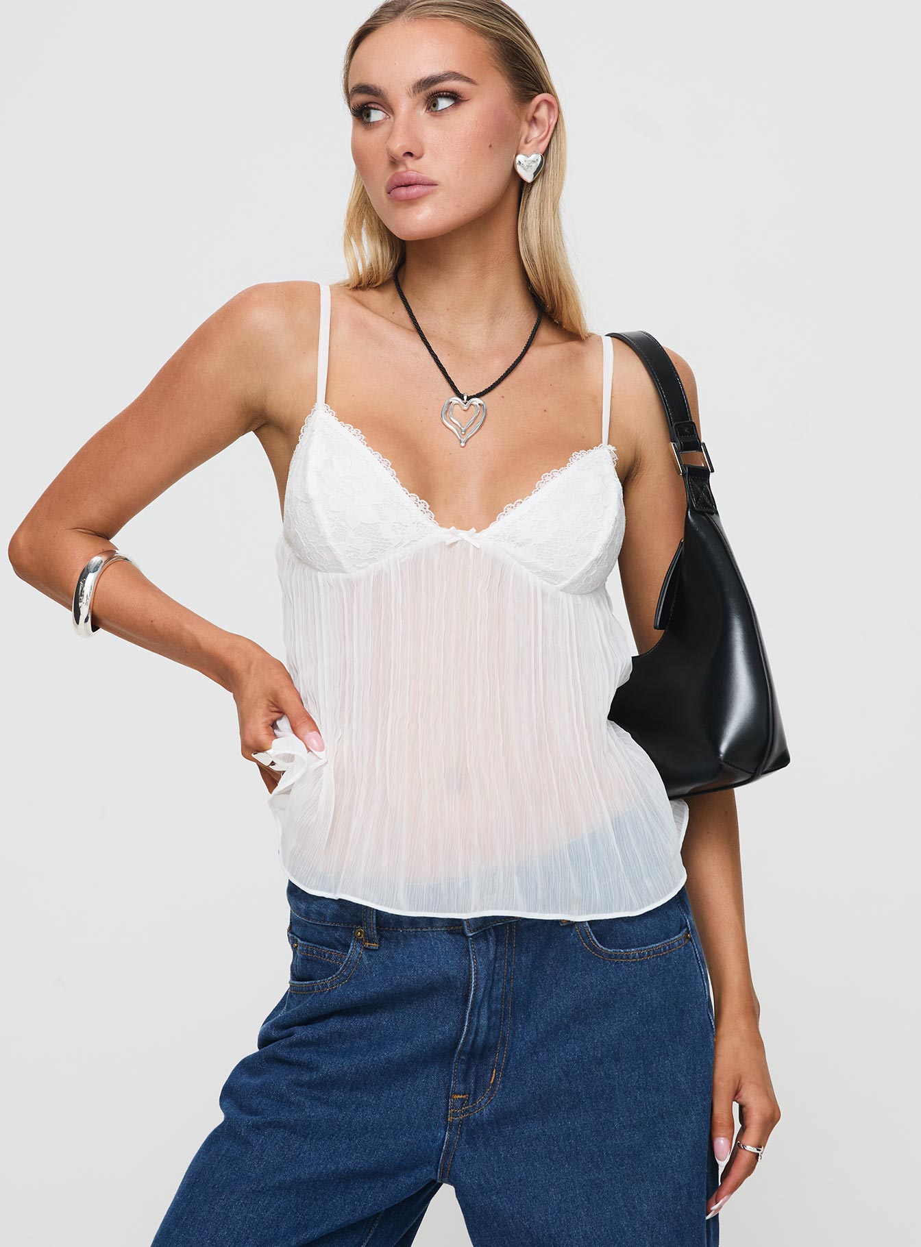 Alternative view of Zami Pleat Top White