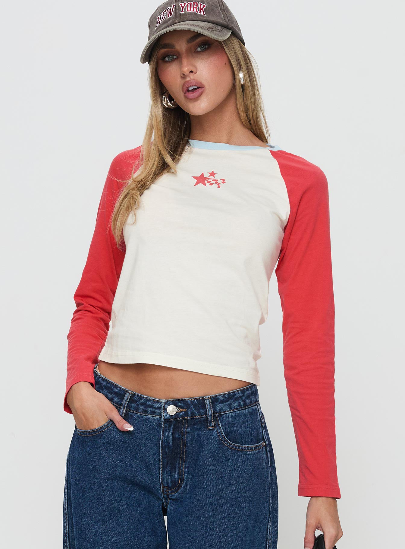 Alternative view of Racing Star Long Sleeve Top Red